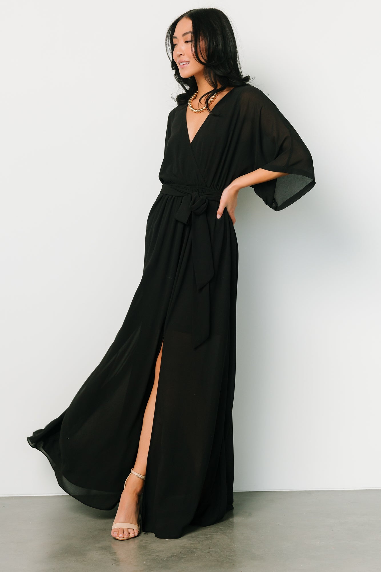 Kia Kimono Maxi Dress | Black Cheap Geniue Stockist