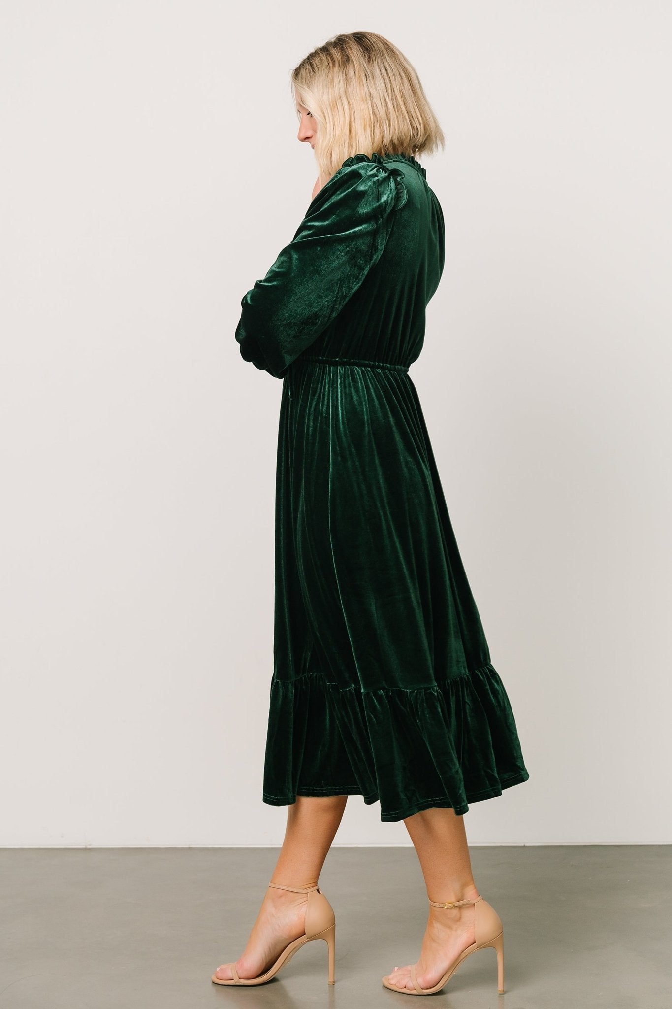 Amadora Velvet Dress | Green Discount Collections