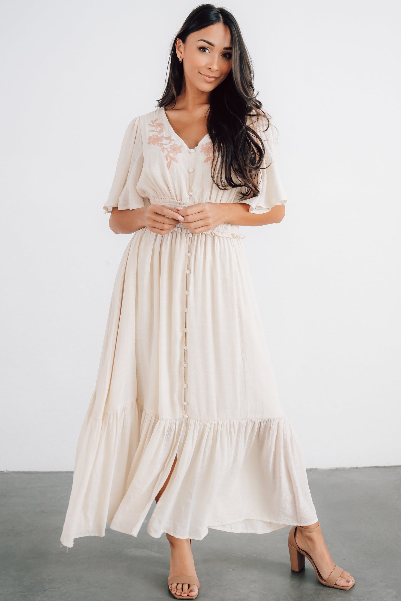 Luz Embroidered Maxi Dress | Natural Popular Sale Online