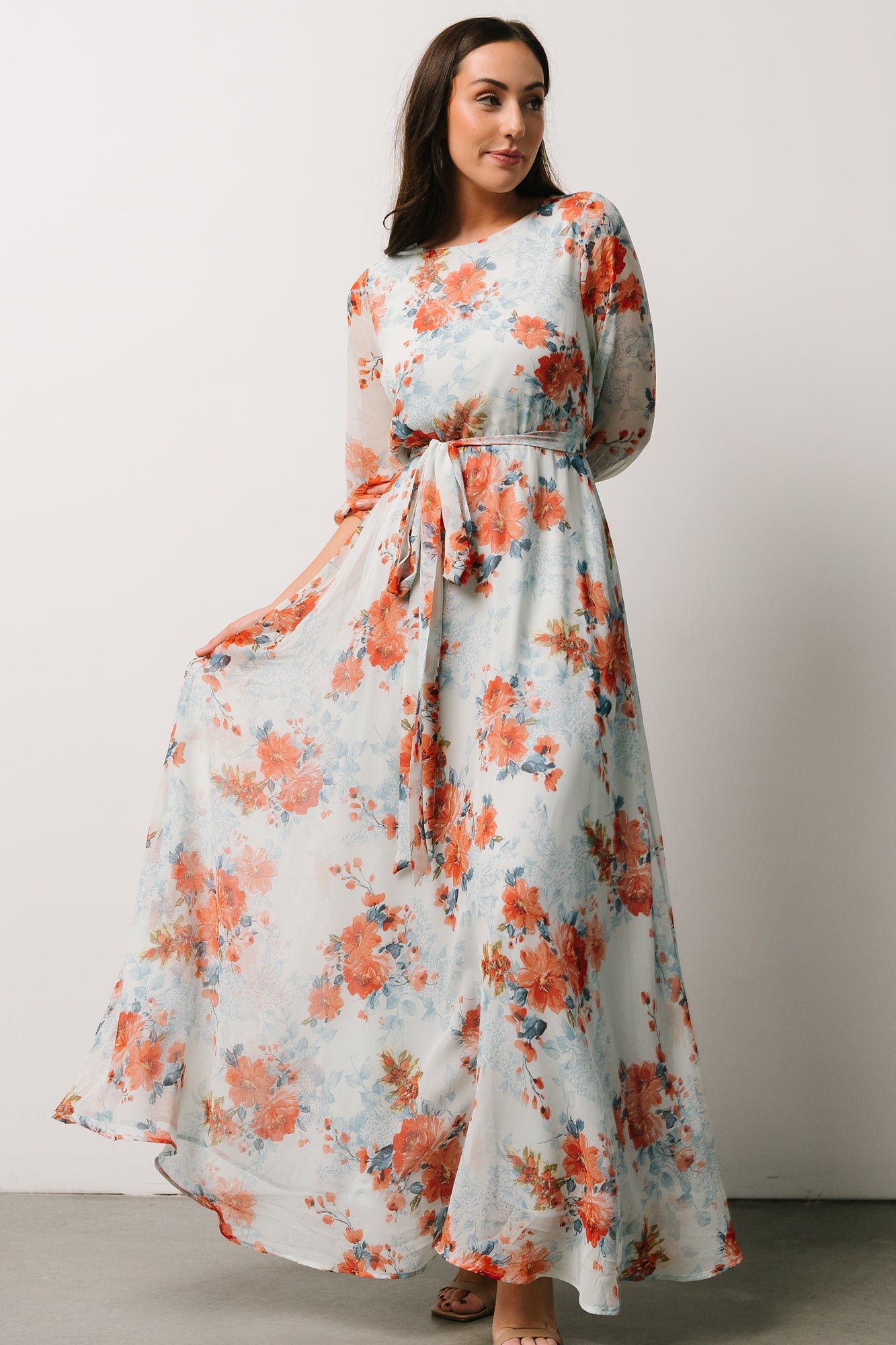 Rebecca Maxi Dress | Blue + Coral Blossom Buy Cheap Pay With Visa