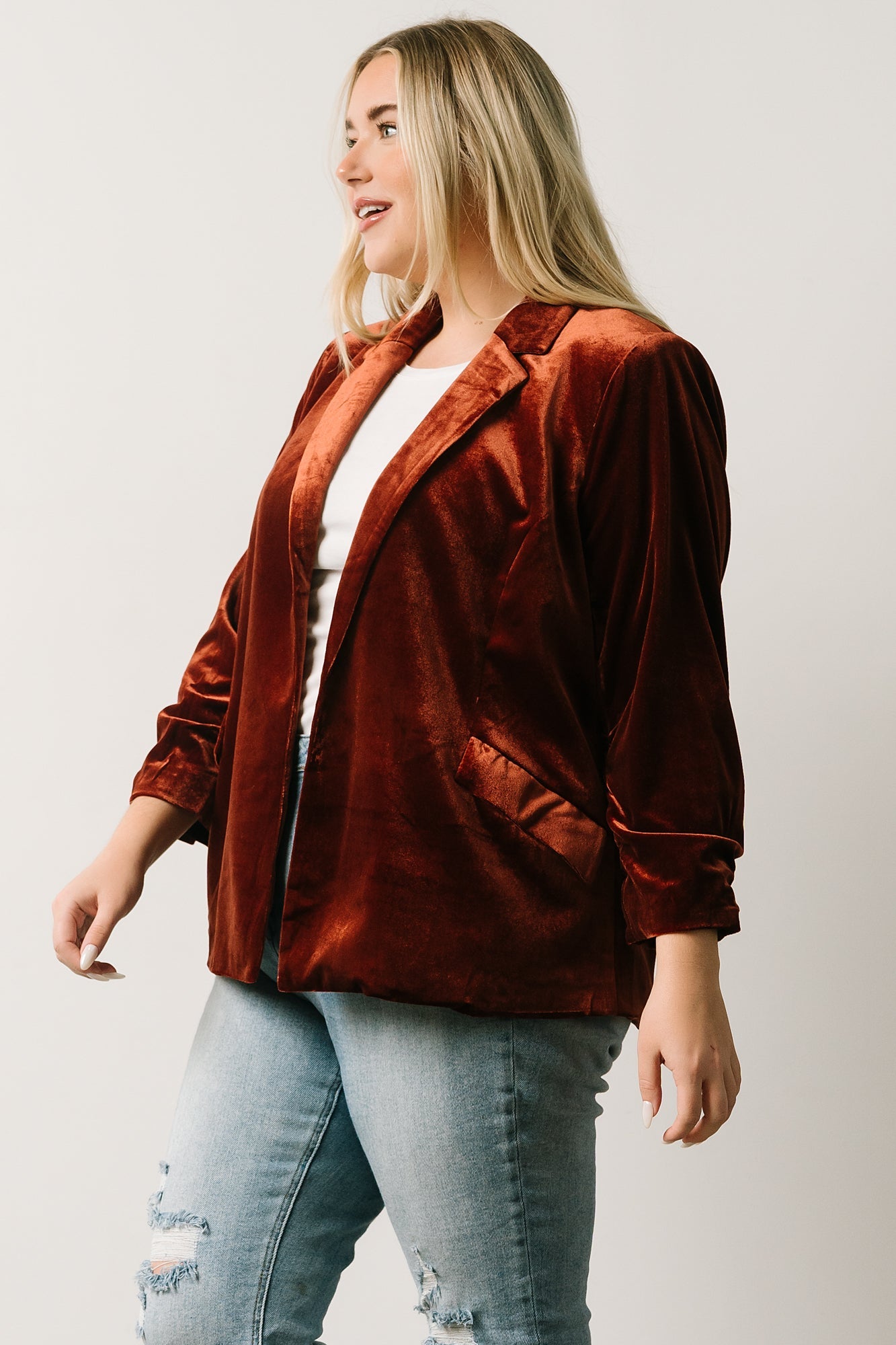 Brinton Velvet Blazer | Cinnamon Clearance Footlocker Pictures