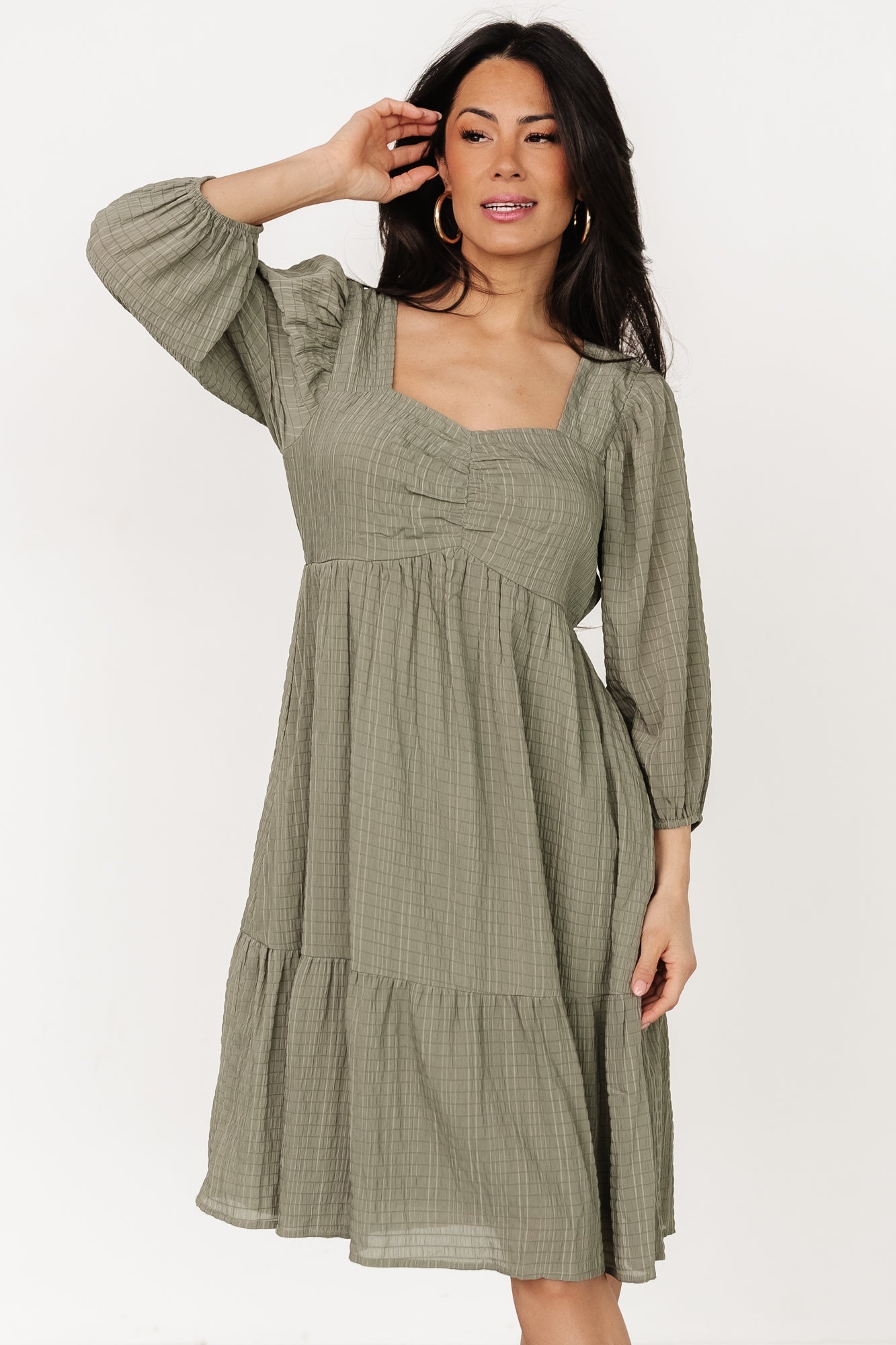 Vaeda Midi Dress | Olive Quality Free Shipping Low Pice