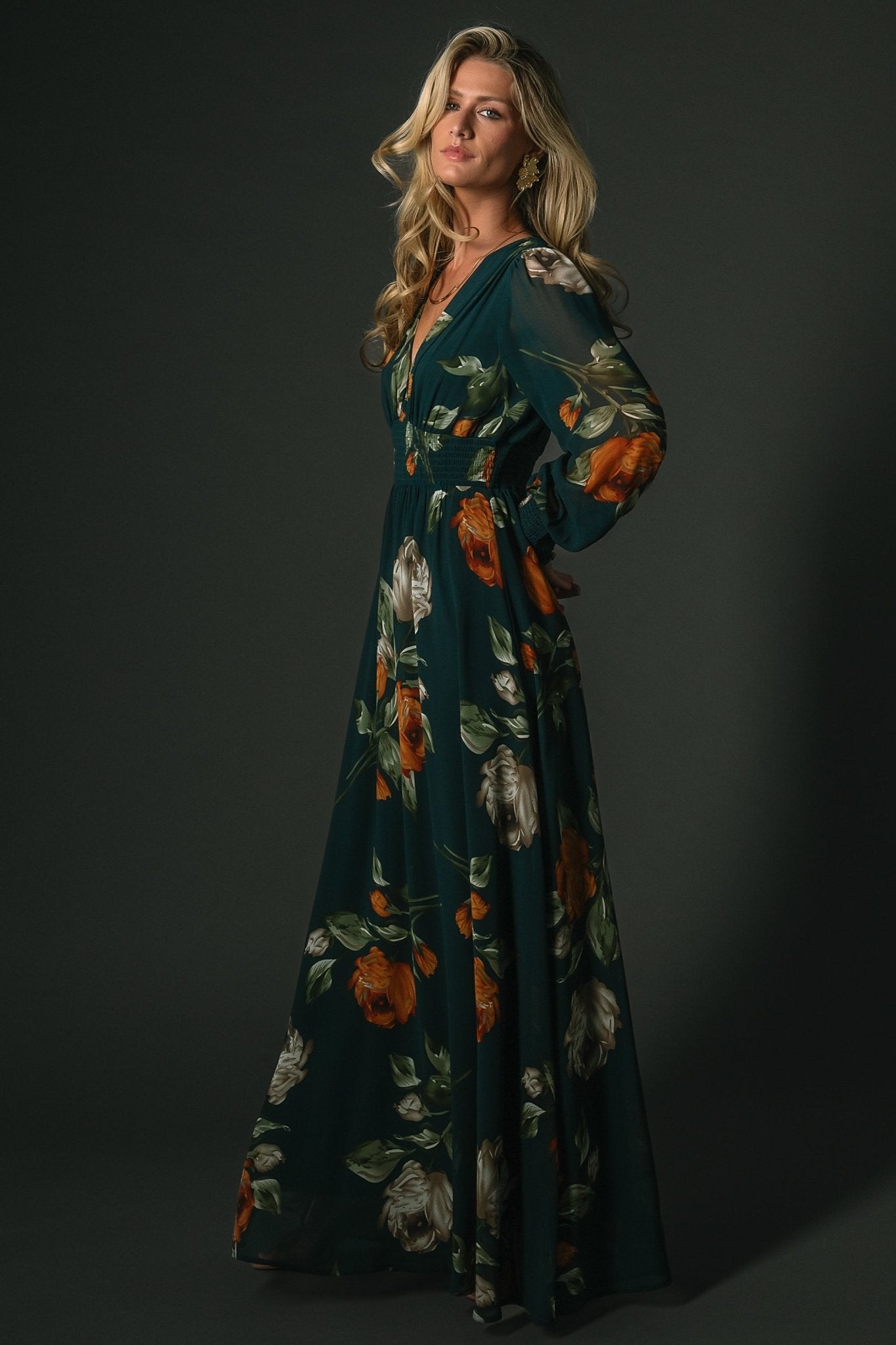 Olivia Maxi Dress | Deep Topaz Floral Cheap With Paypal