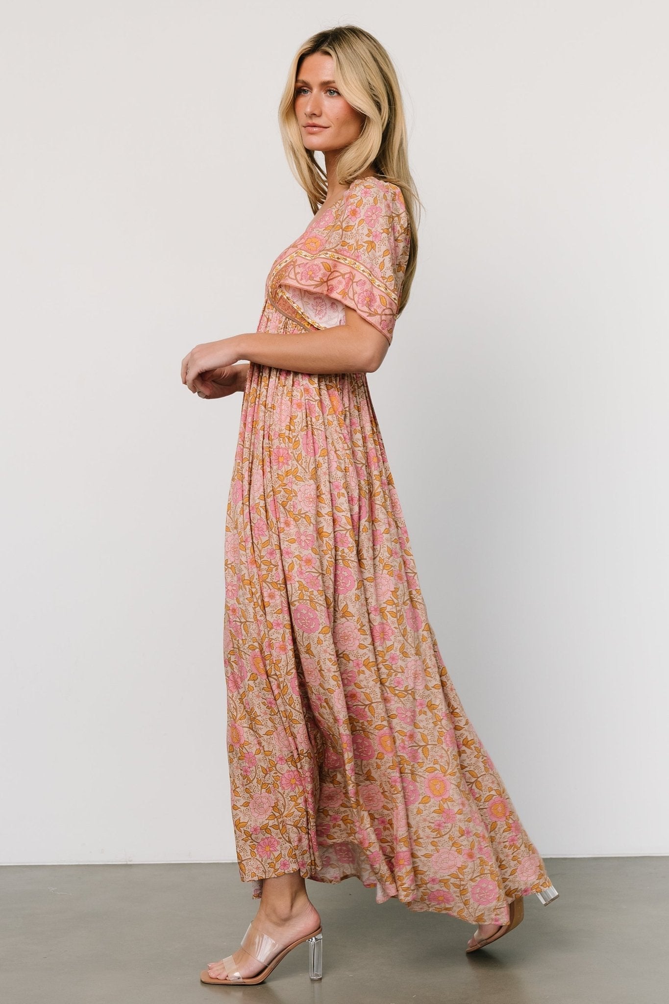 Evanthia Maxi Dress | Vintage Blush Print For Nice Cheap Price