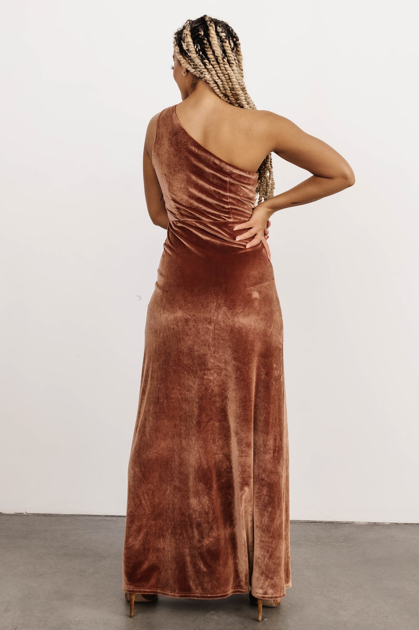 Tatiana Velvet One Shoulder Maxi Dress | Bronze Buy Cheap Best Wholesale