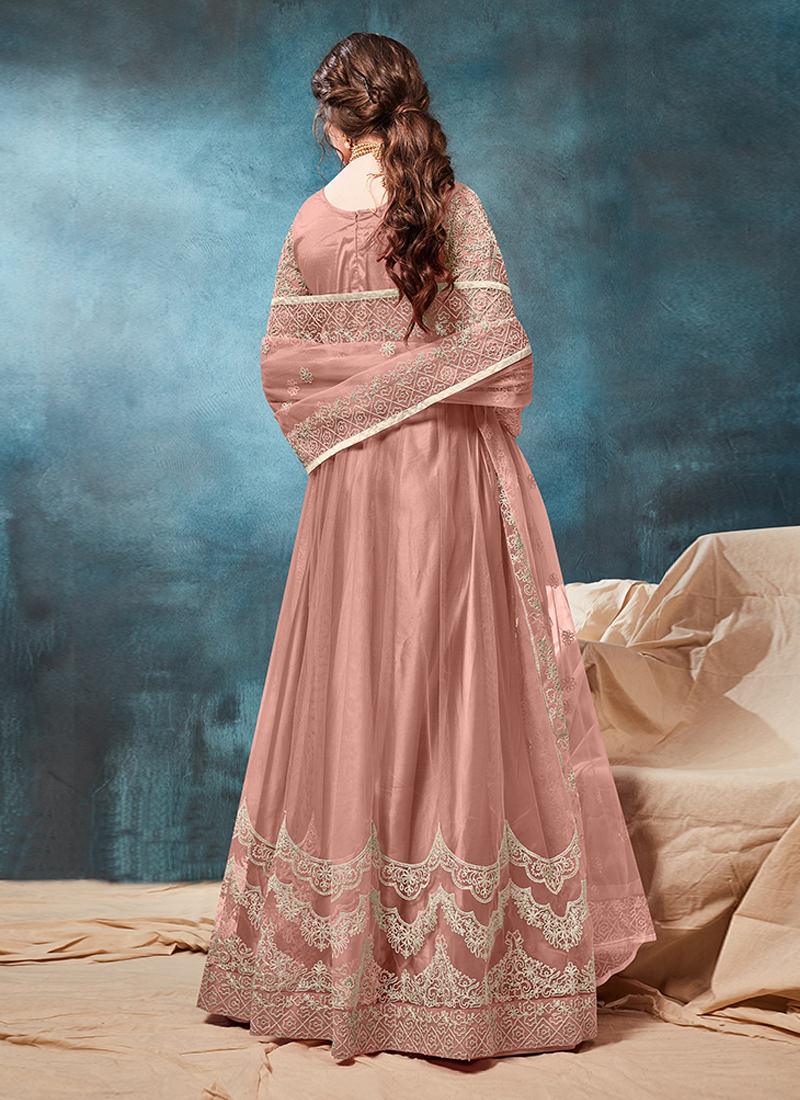 Heavy Embroidered Classic Pastel Orange Gown Cheap Sale Explore