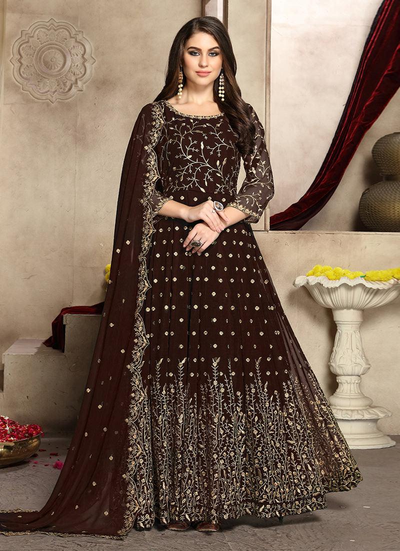 Heavy Zari Work Dark Green Anarkali Suit Cheap Sale Supply