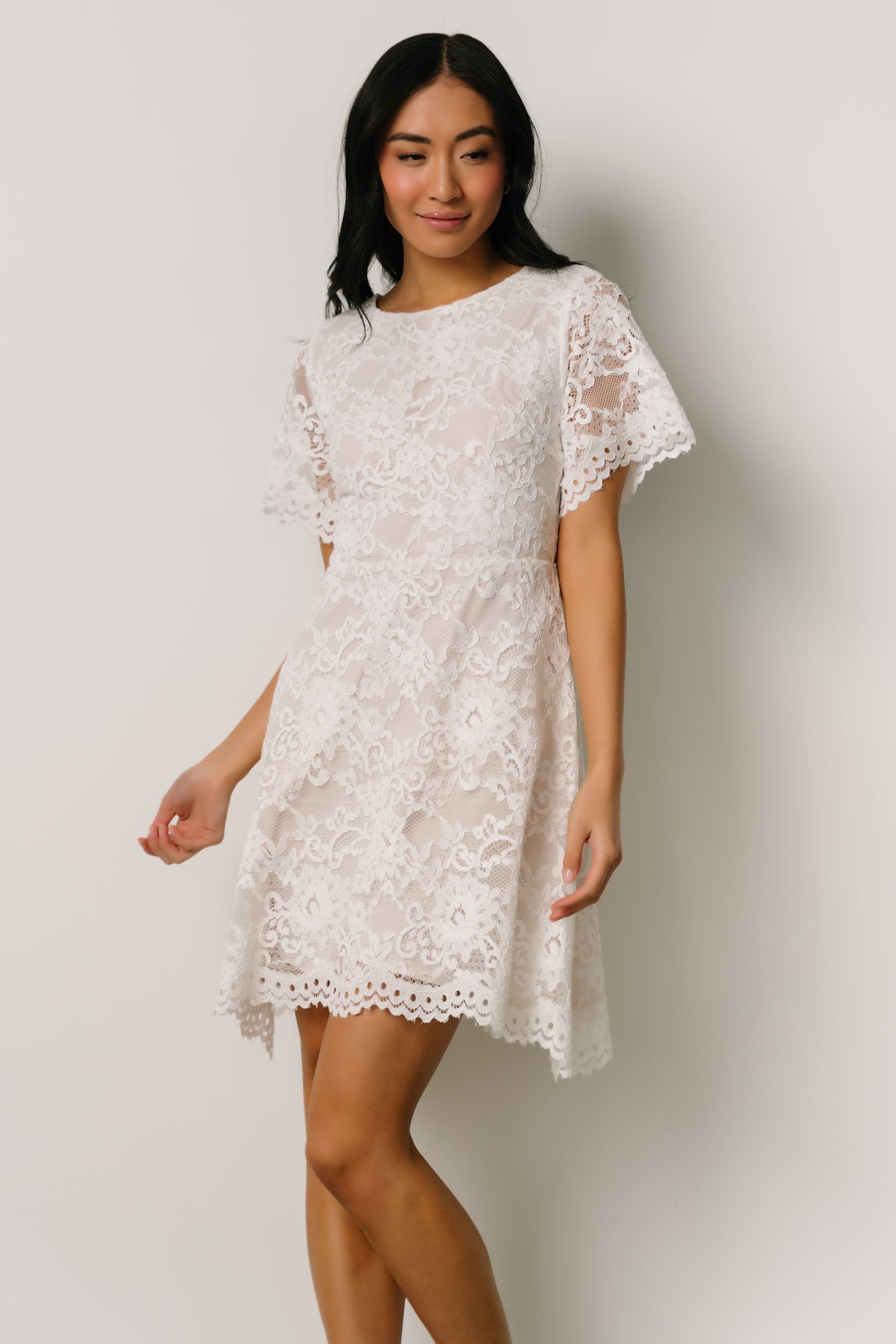 Aasha Lace Short Dress | Off White Cheap Official