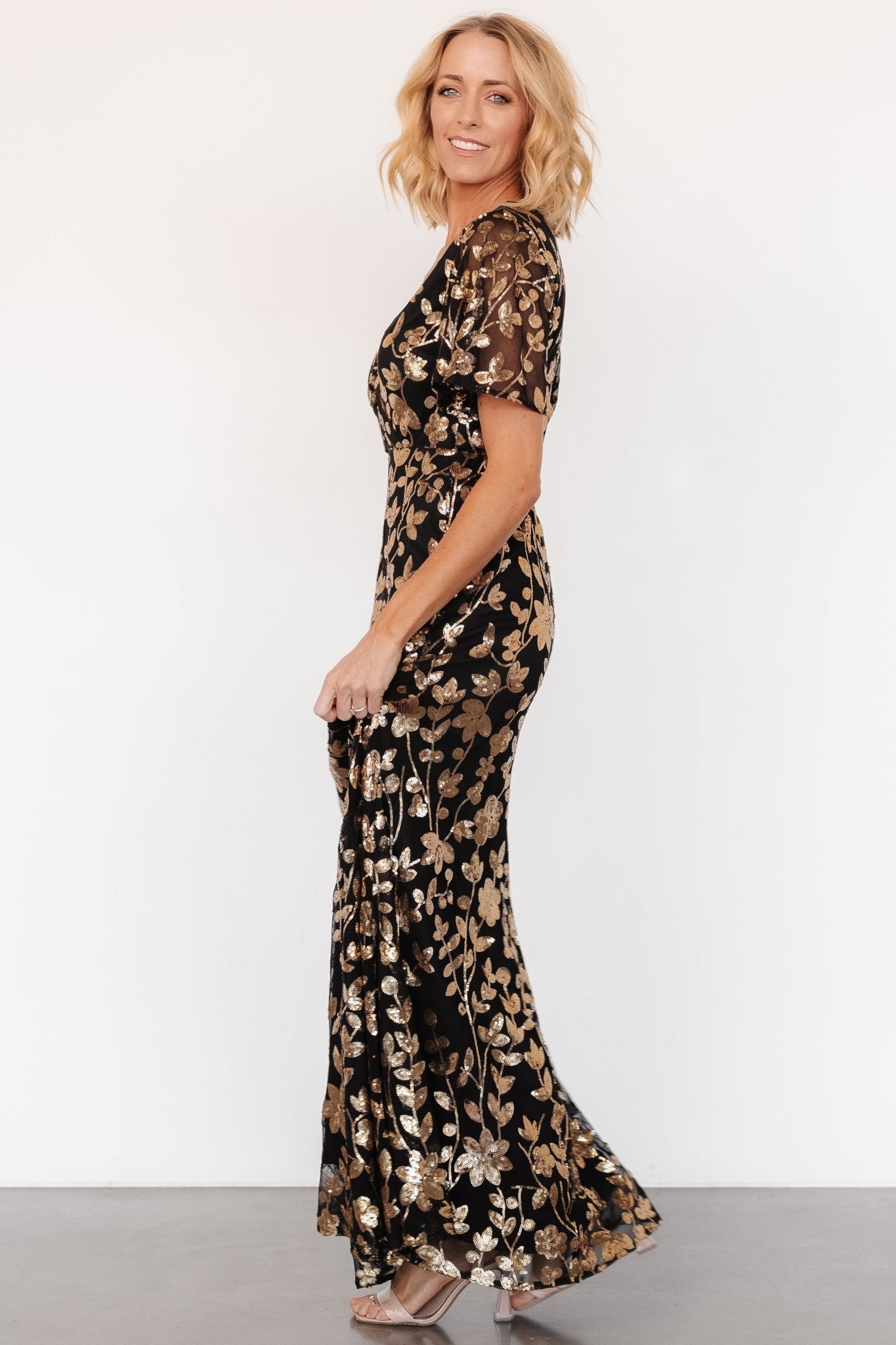 Esme Sequin Dress | Black + Gold Buy Cheap Tumblr