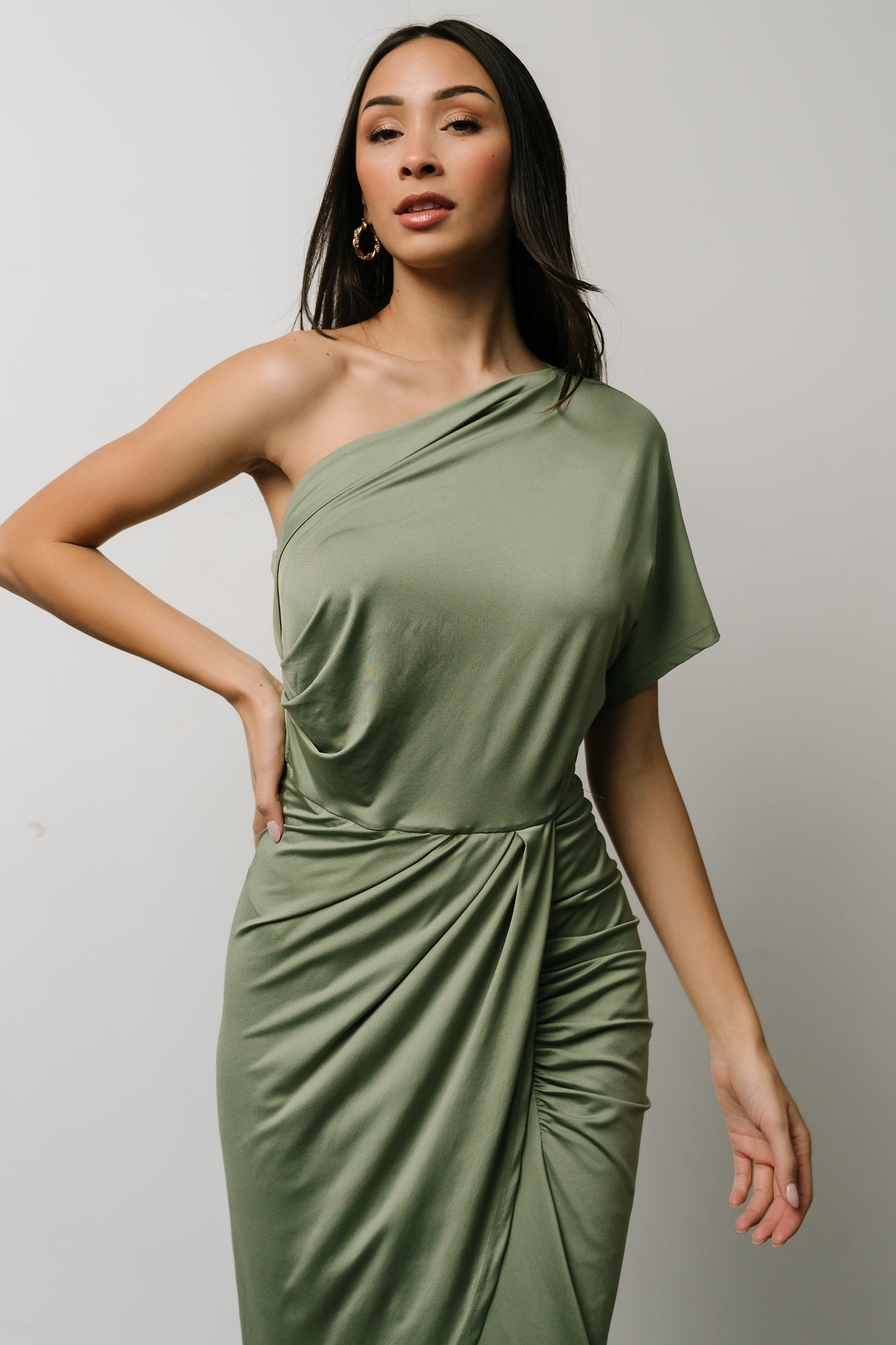 Addison Midi Dress | Dusty Sage Quality Original