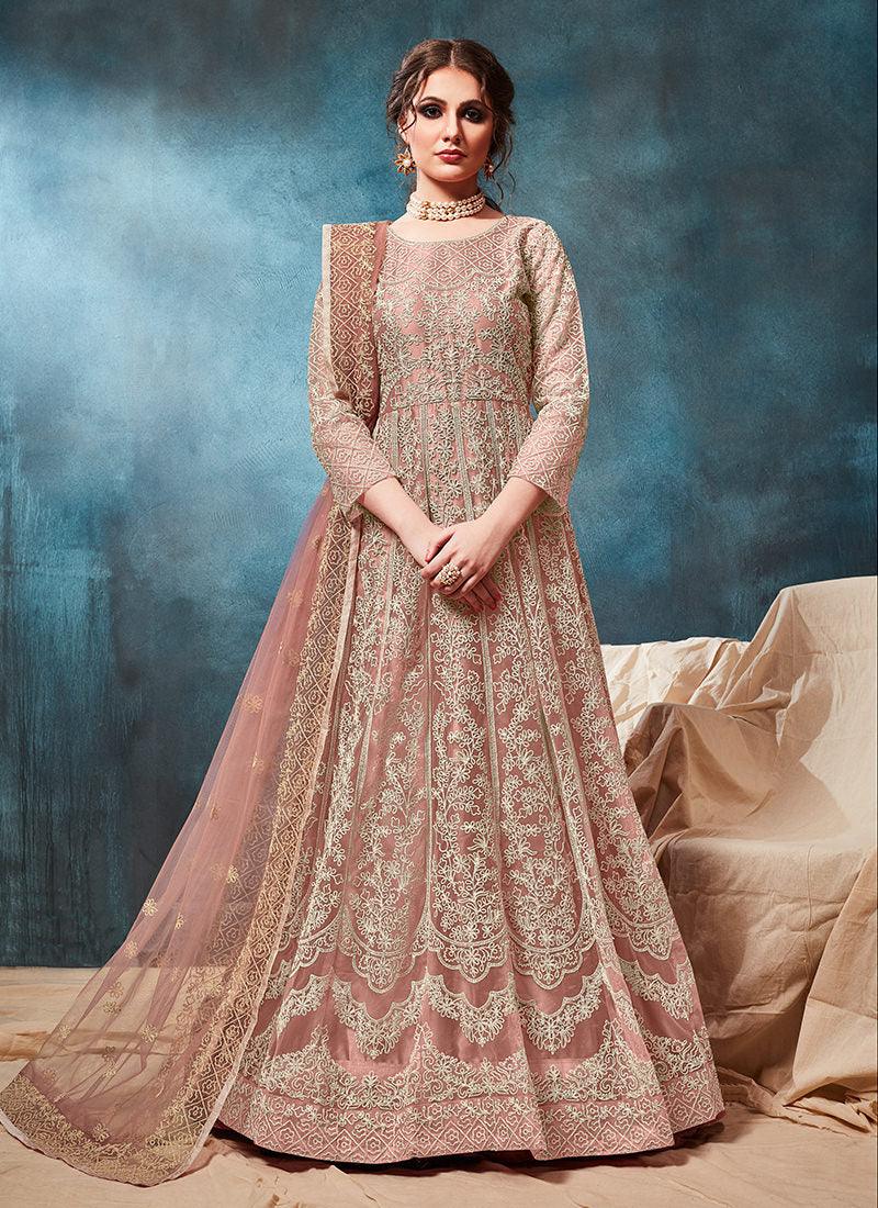 Heavy Embroidered Classic Pastel Orange Gown Cheap Sale Explore