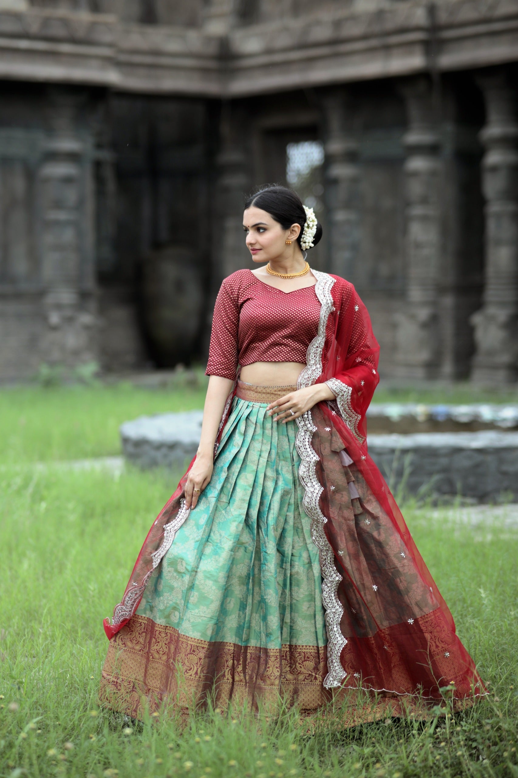 Kanjivaram Silk Zari Weaved Lehenga Choli With Paypal Low Pice