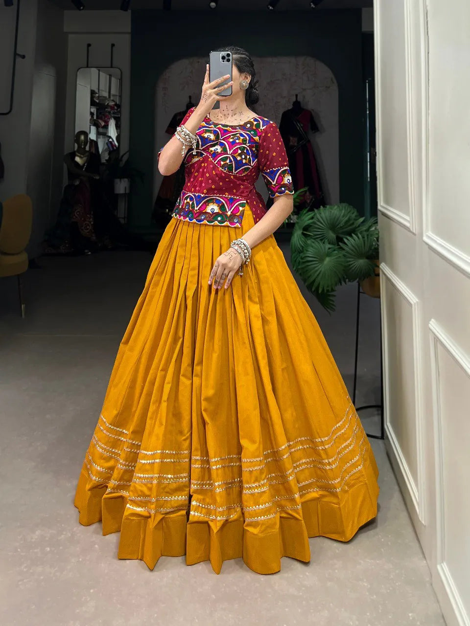 Vibrant and Modern Cotton Lehenga Choli Sale Fake