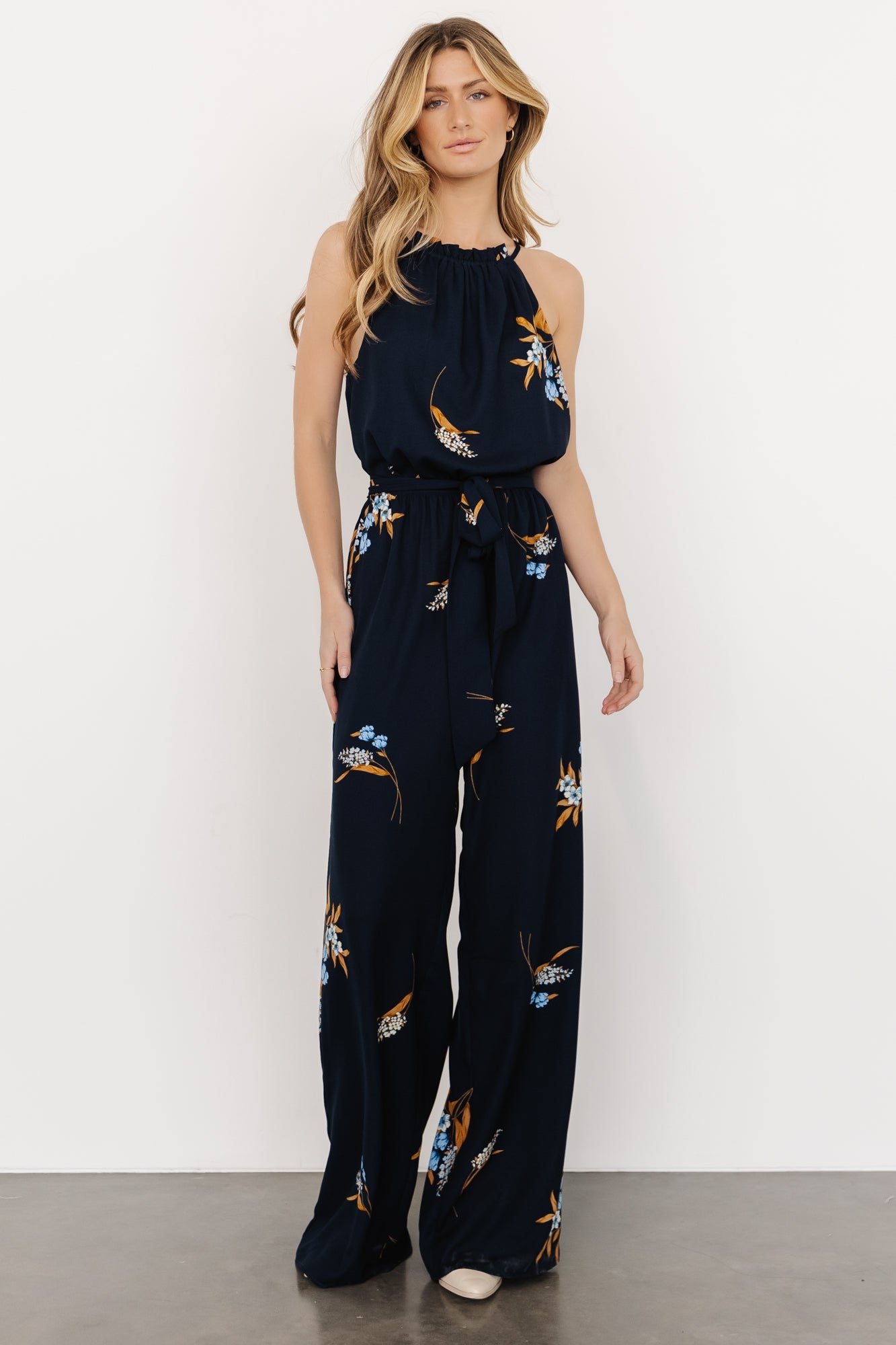 Alameda Halter Jumpsuit | Navy Blue Floral Reliable For Sale