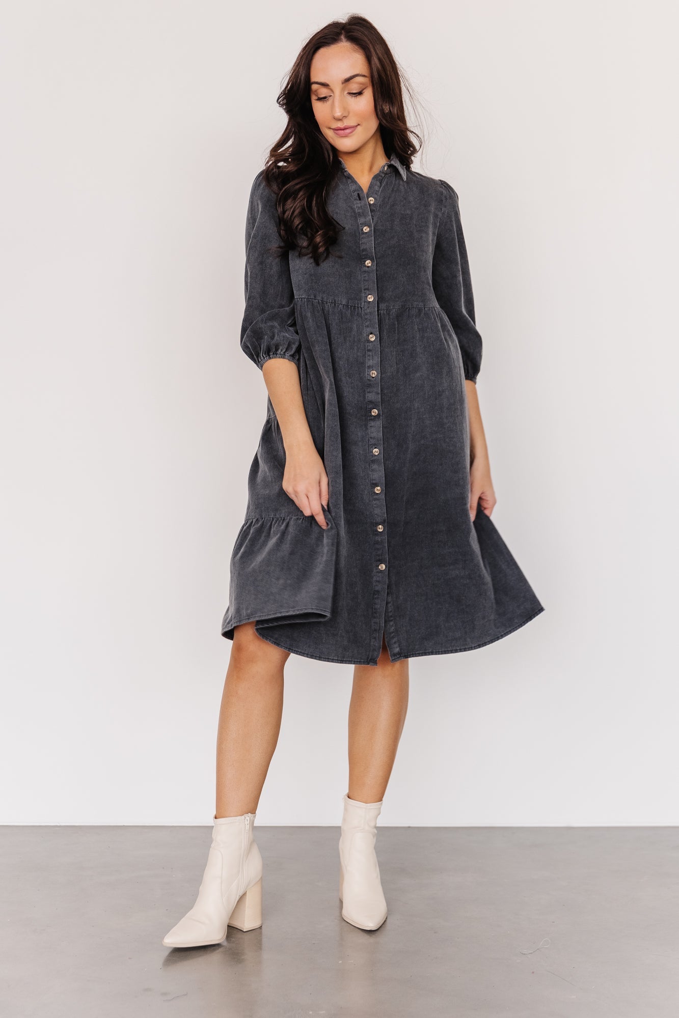 Sari Babydoll Dress | Washed Black Original Online