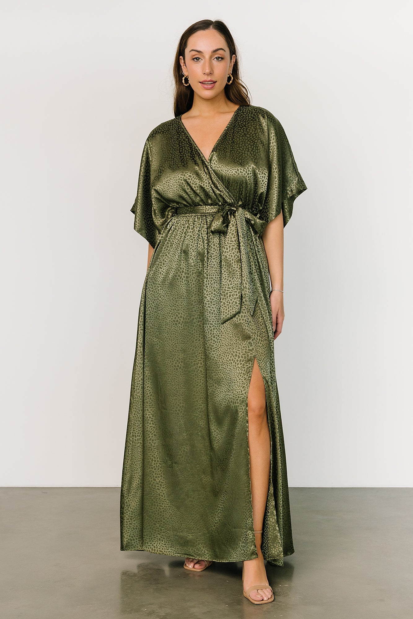 Savannah Print Kimono Maxi | Olive Visit