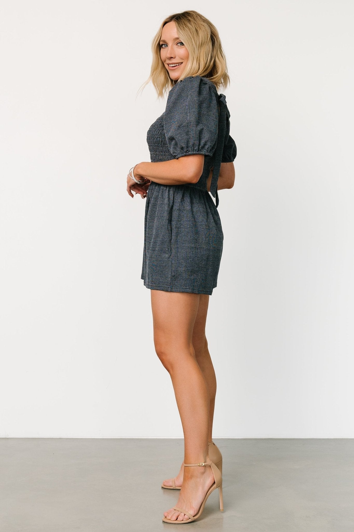 Beaumont Romper | Dark Heather Blue Clearance Footlocker Pictures