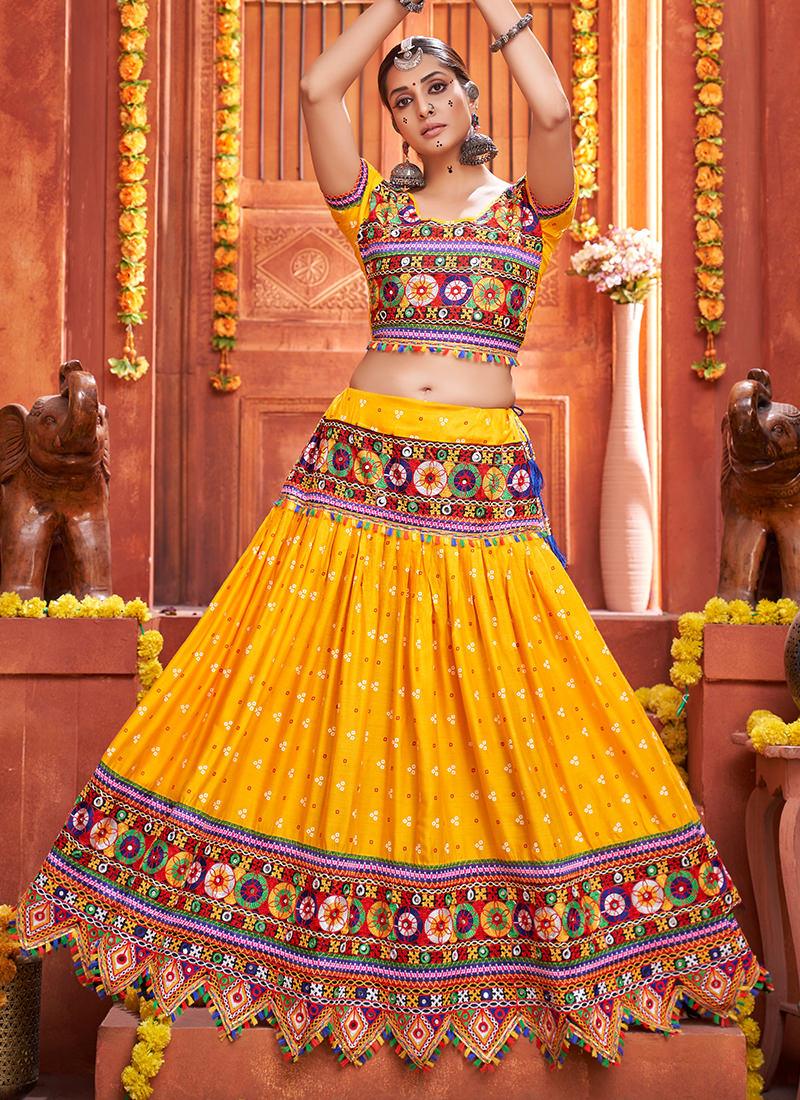 Yellow Patola Print Navrati Chaniya Choli Manchester For Sale