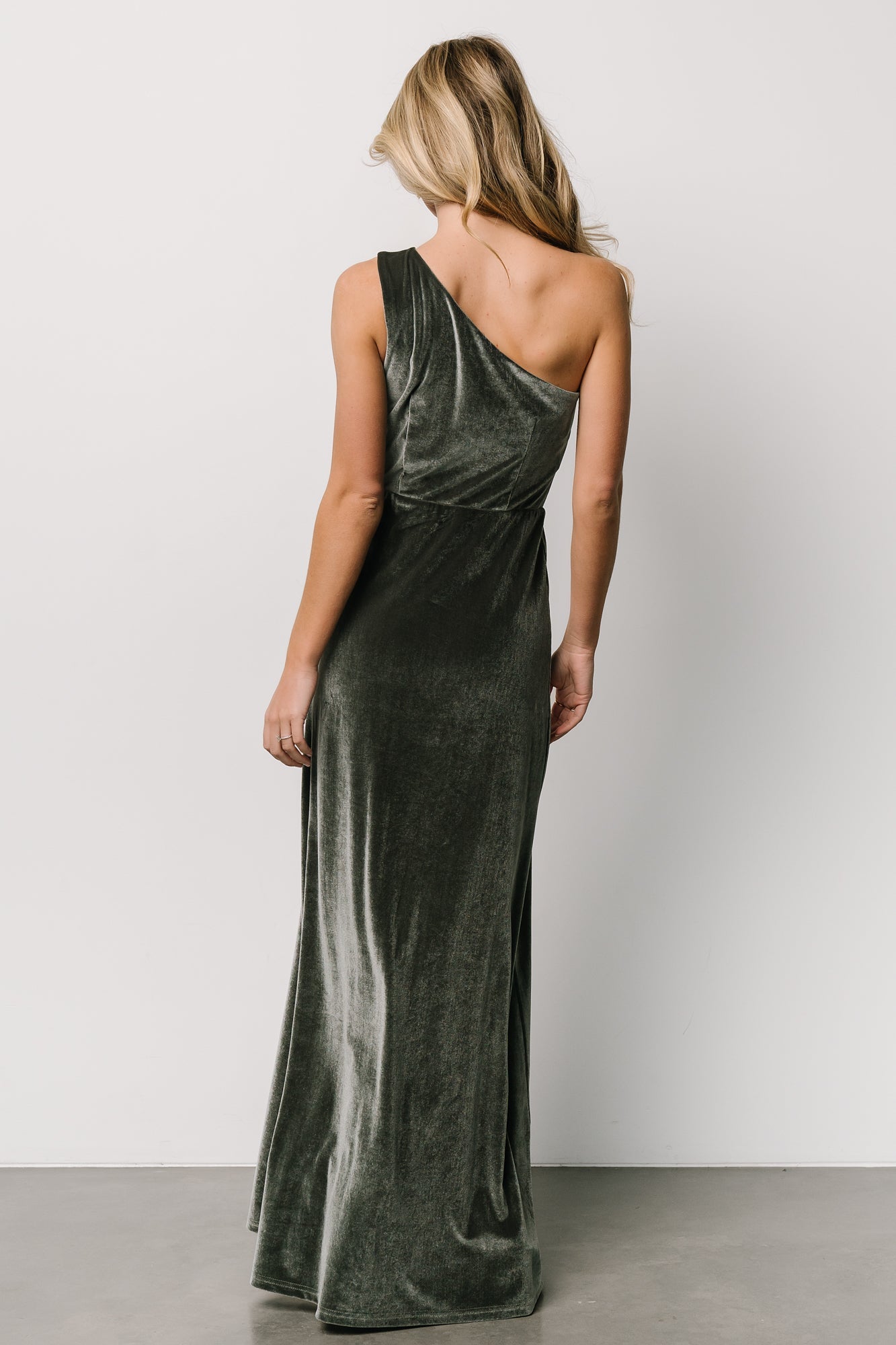 Tatiana Velvet One Shoulder Maxi Dress | Eucalyptus Shop For Sale