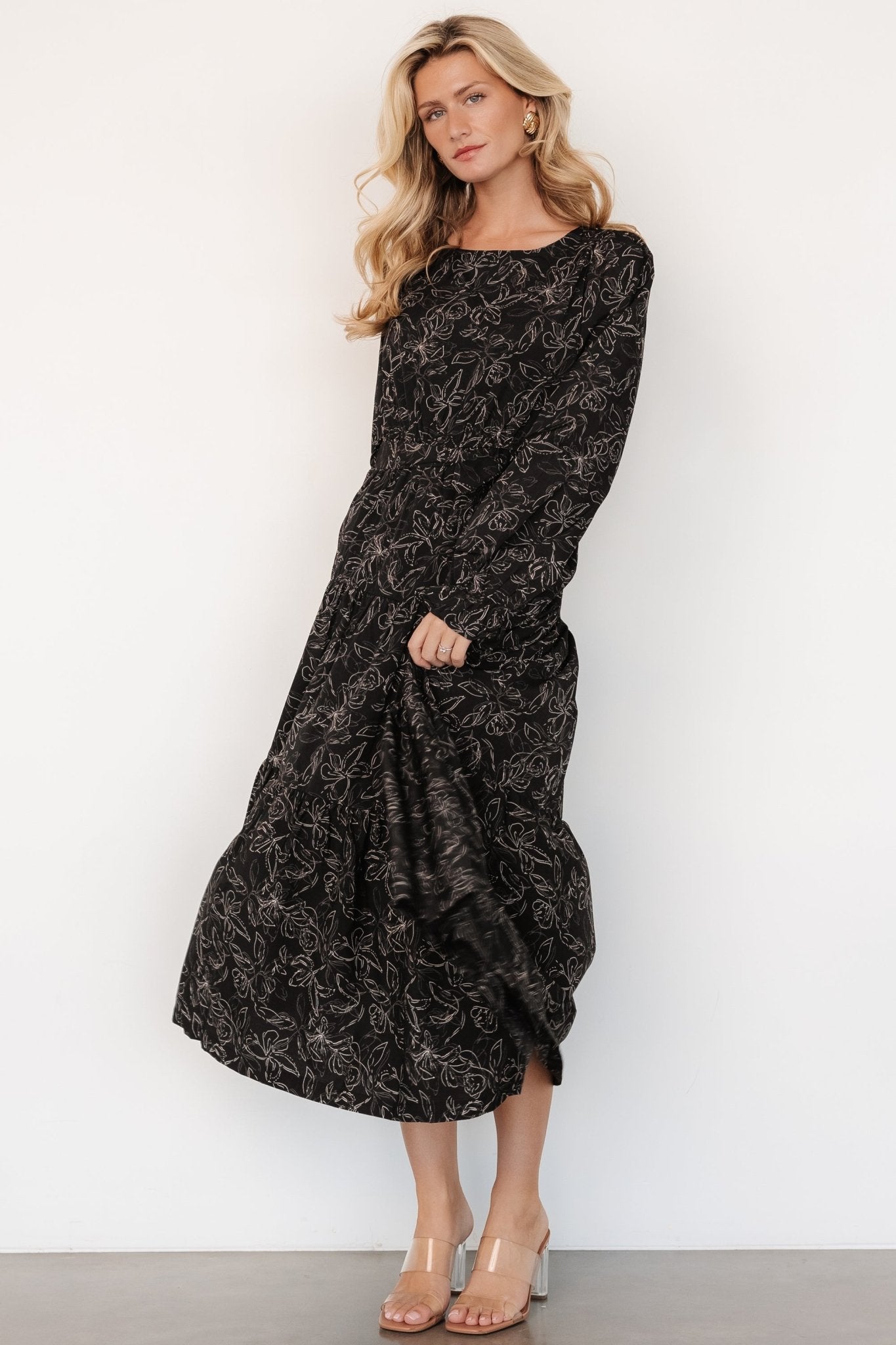 Ashlyn Long Sleeve Dress | Black Print Clearance Wide Range Of