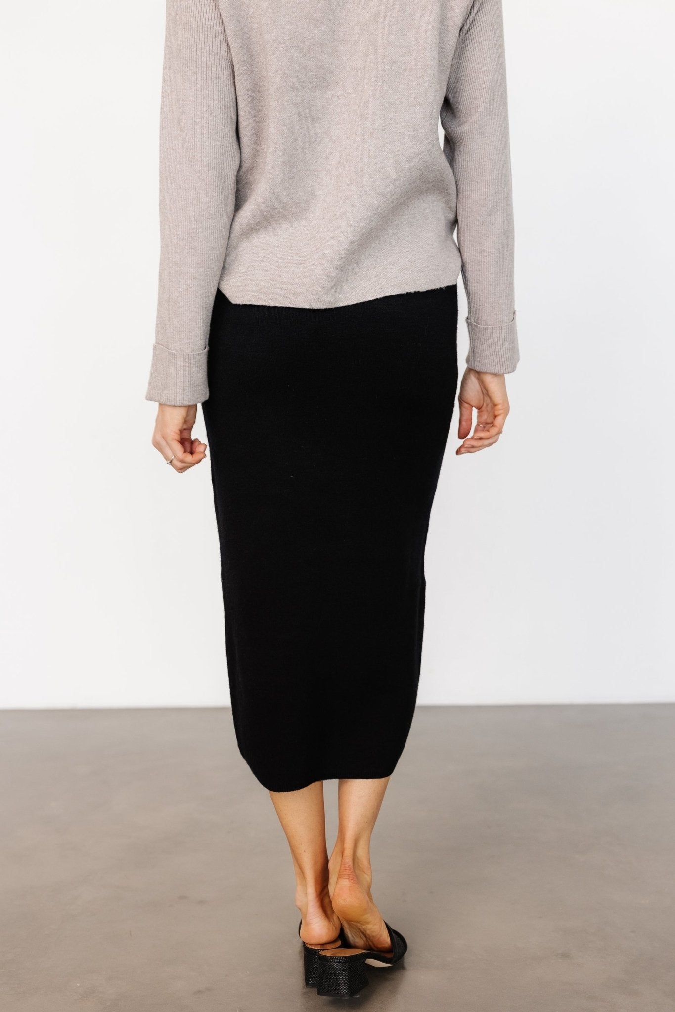 Alonso Knit Midi Skirt | Black New Arrival