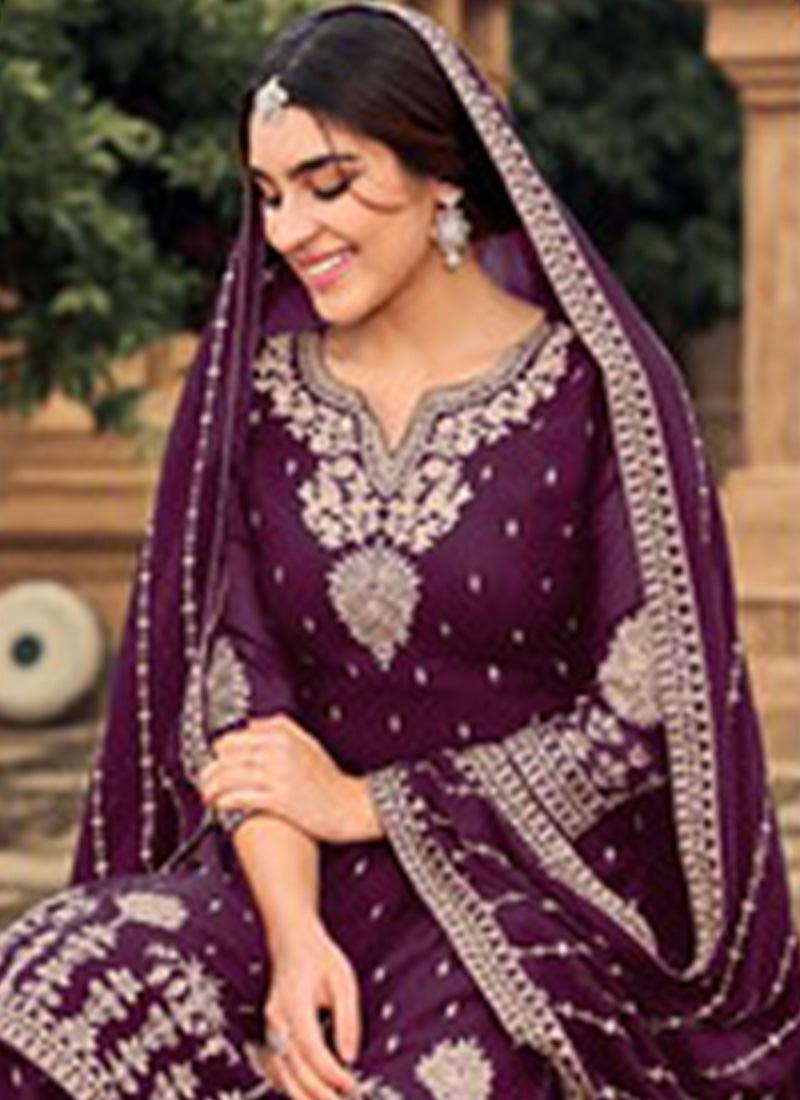 Purple Color Georgette Base Salwar Suit With Sequins Work Outlet 2025