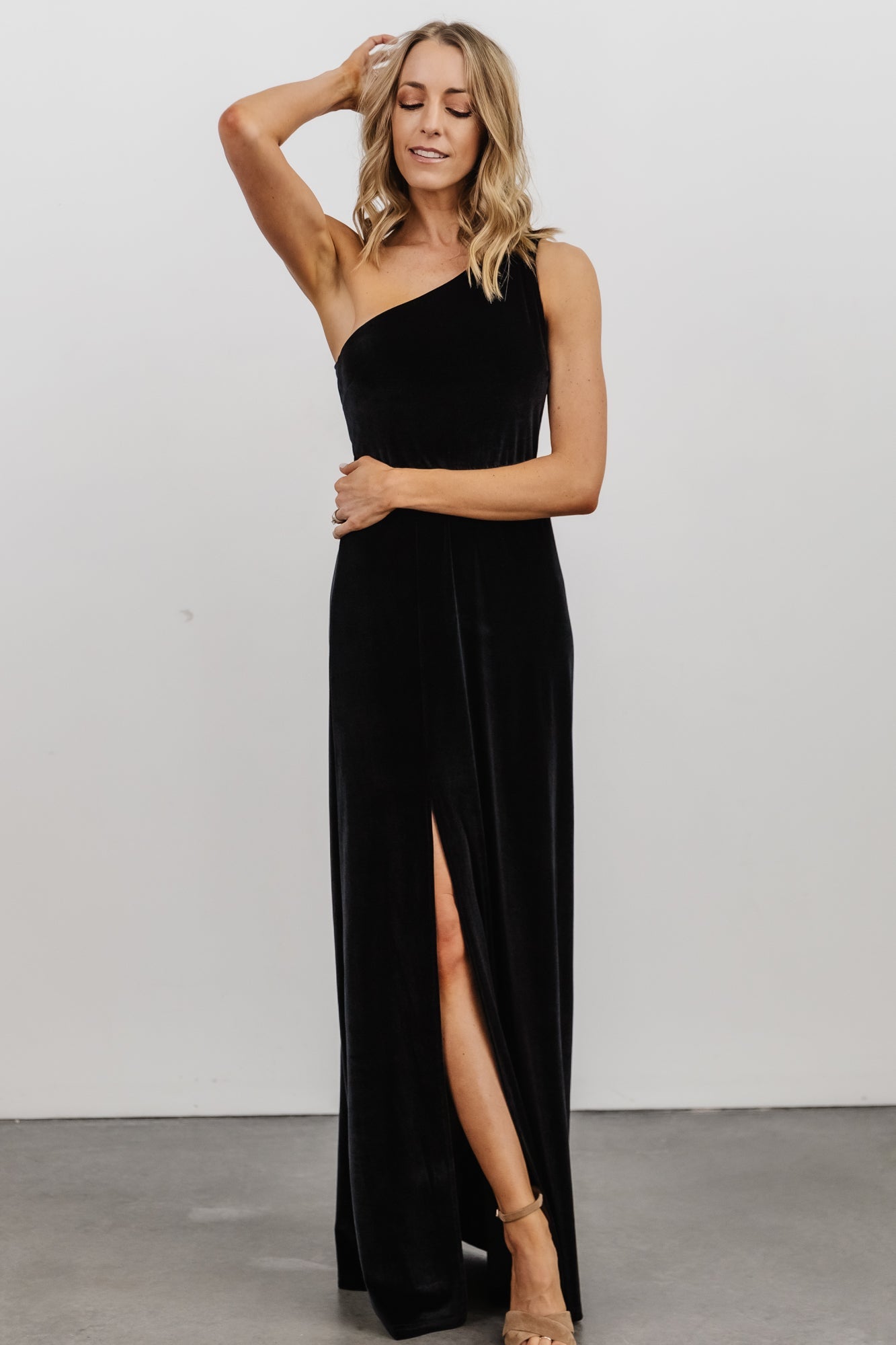 Tatiana Velvet One Shoulder Maxi Dress | Black Clearance Wiki