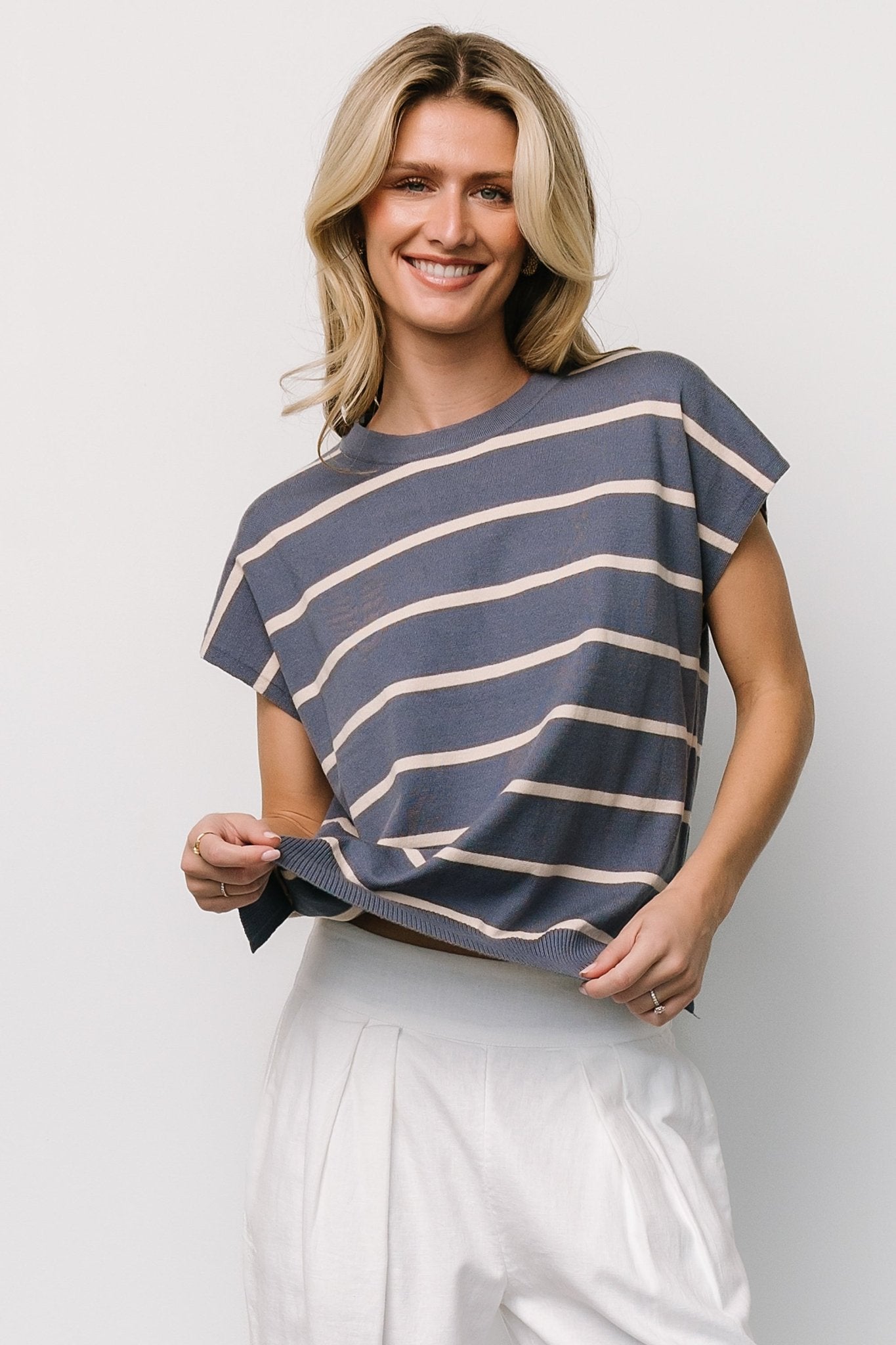 Ada Dolman Top | Slate + Natural Clearance Best Place