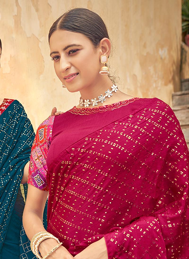 Embroidered Chinon Maroon Saree Where To Buy Cheap Real