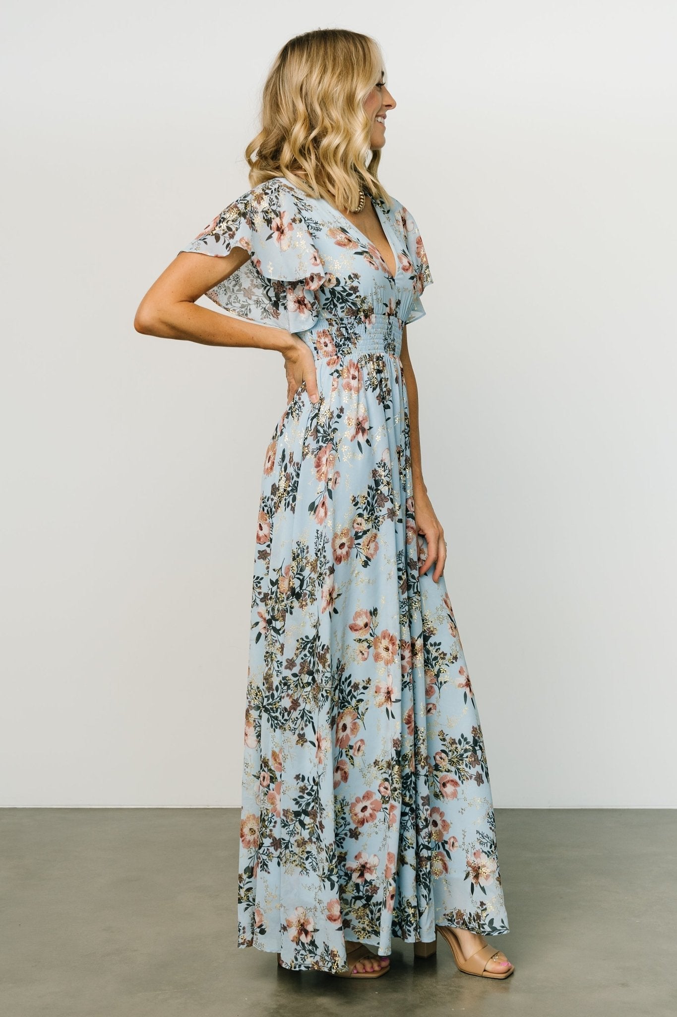 Lynlee Metallic Maxi Dress | Light Blue Amazon Sale Online