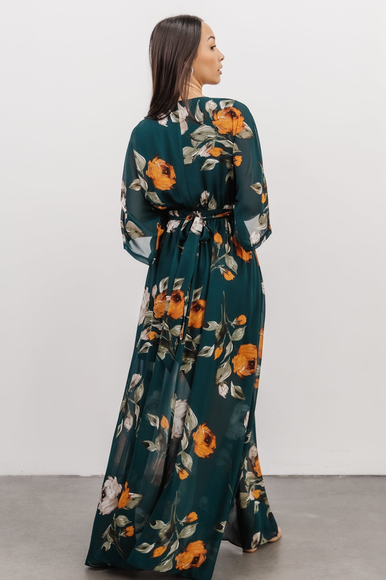 Kia Kimono Maxi Dress | Deep Topaz Floral Cheap Sale Cheapest