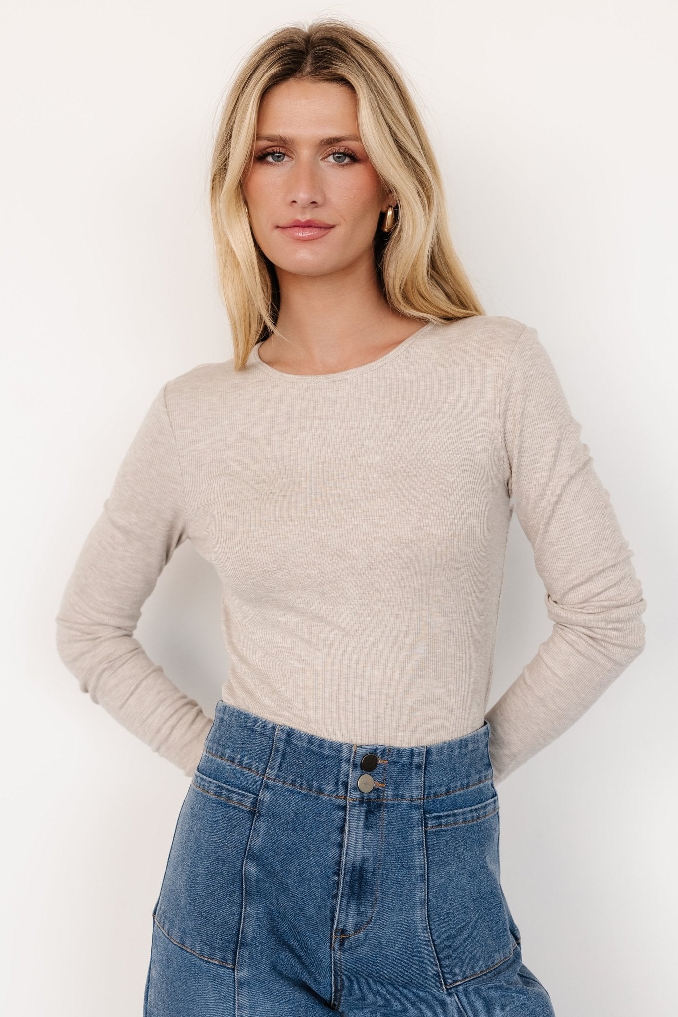 Menka Ribbed Top | Natural Cheap Pice