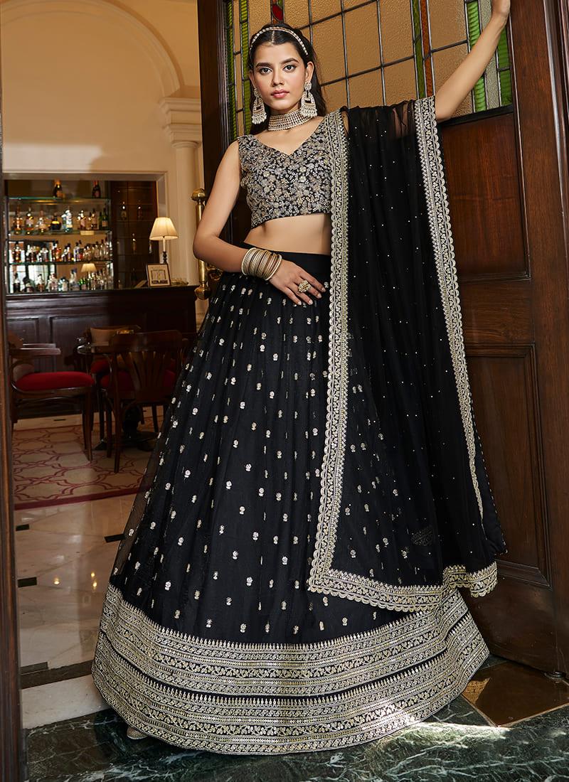 Heavy Embroidered Black Chaniya Buy Cheap Buy