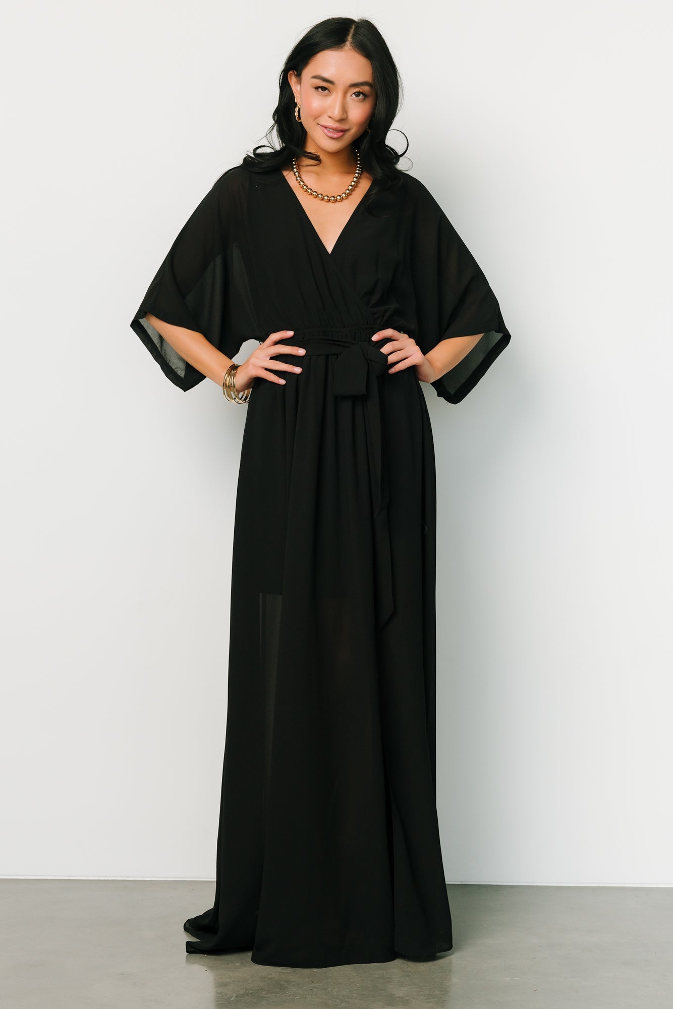 Kia Kimono Maxi Dress | Black Cheap Geniue Stockist