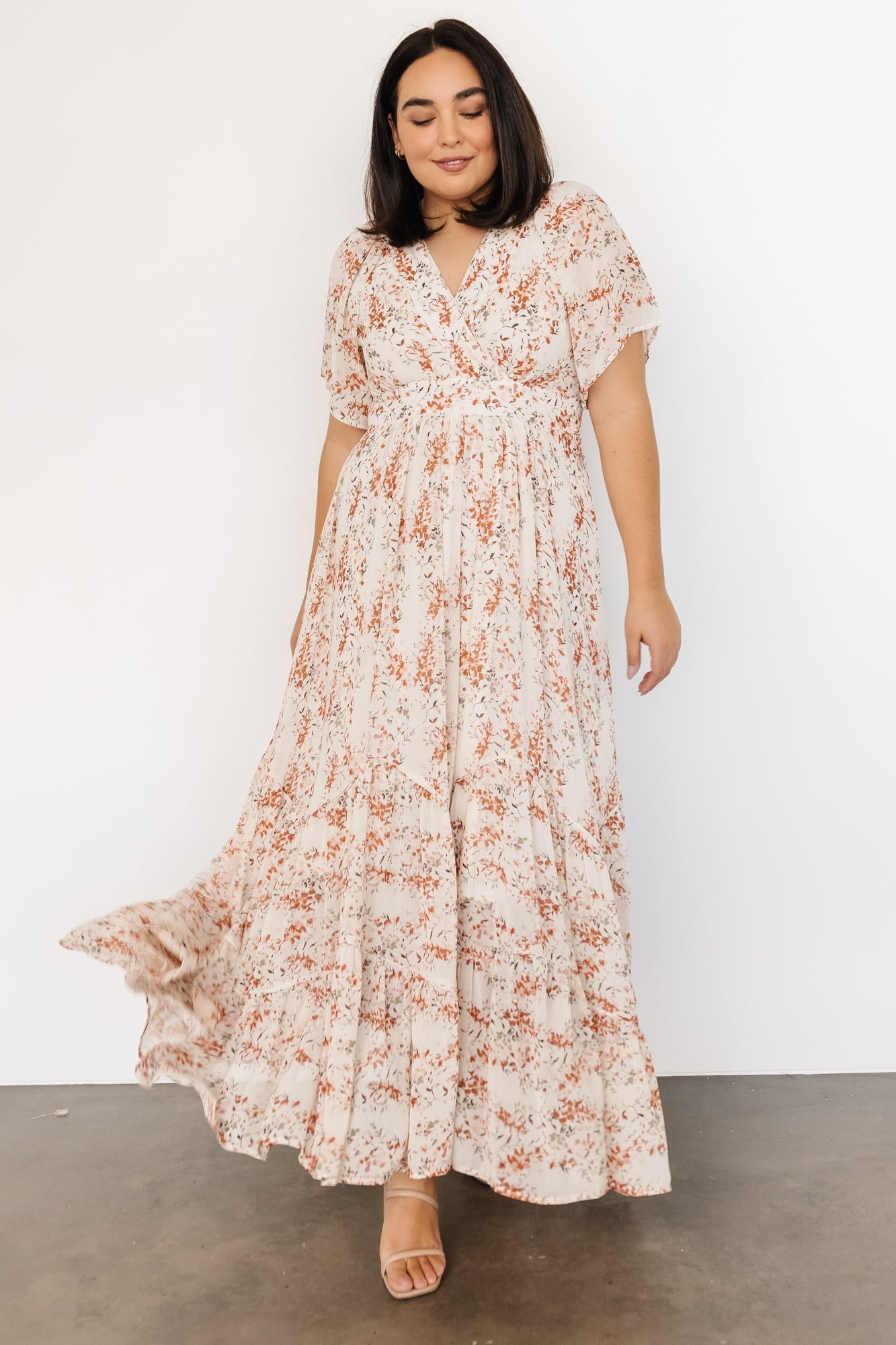 Katherine Maxi Dress | Cream + Rust Floral Collections Cheap Online