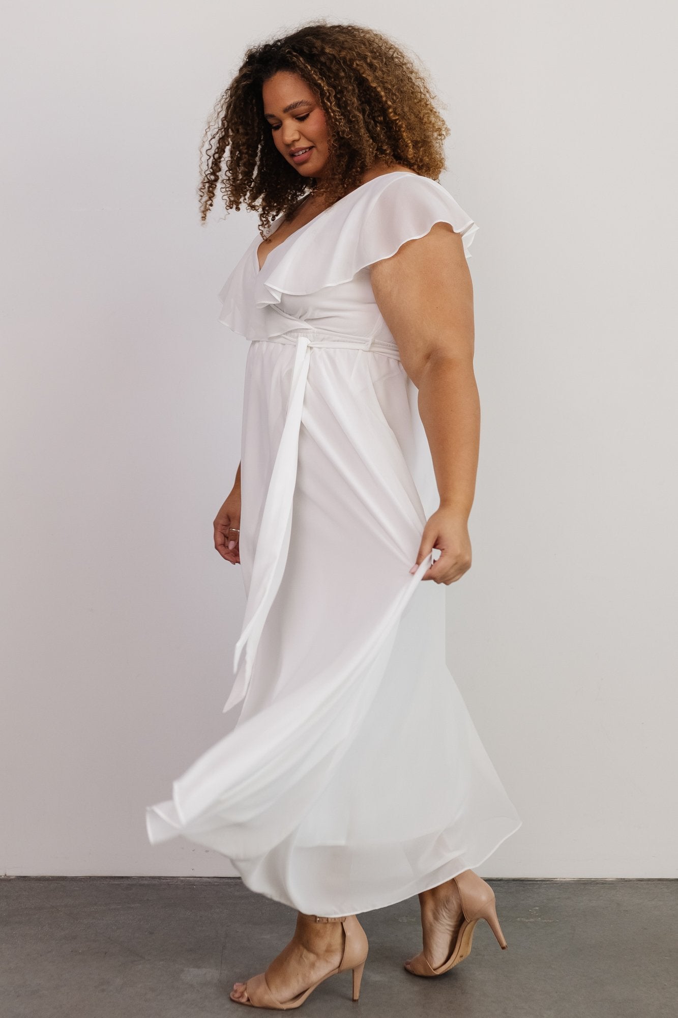 Katya Ruffle Maxi Dress | White Free Shipping Good Selling