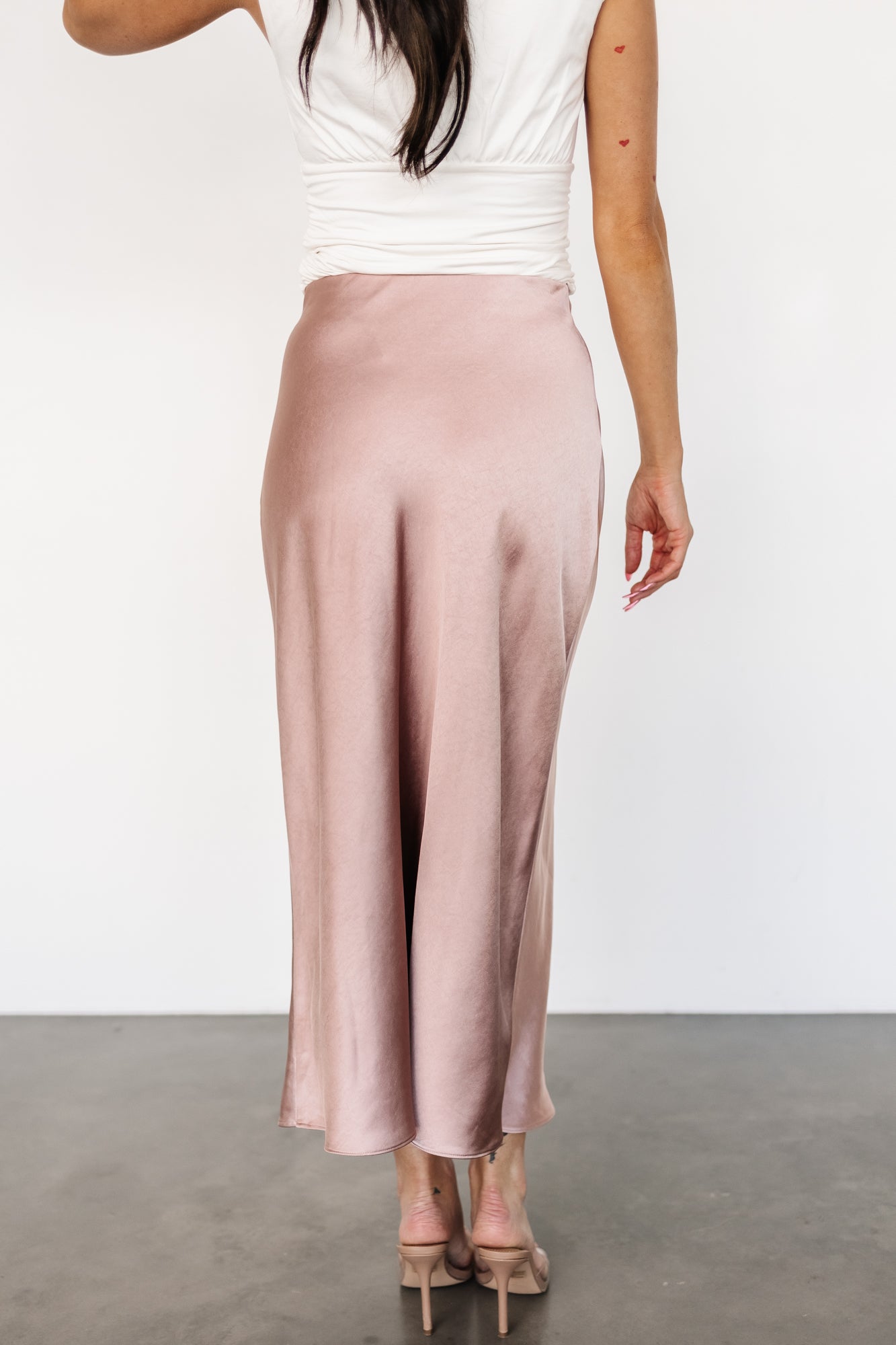 Celeste Satin Midi Skirt | Blush Buy Cheap Deals