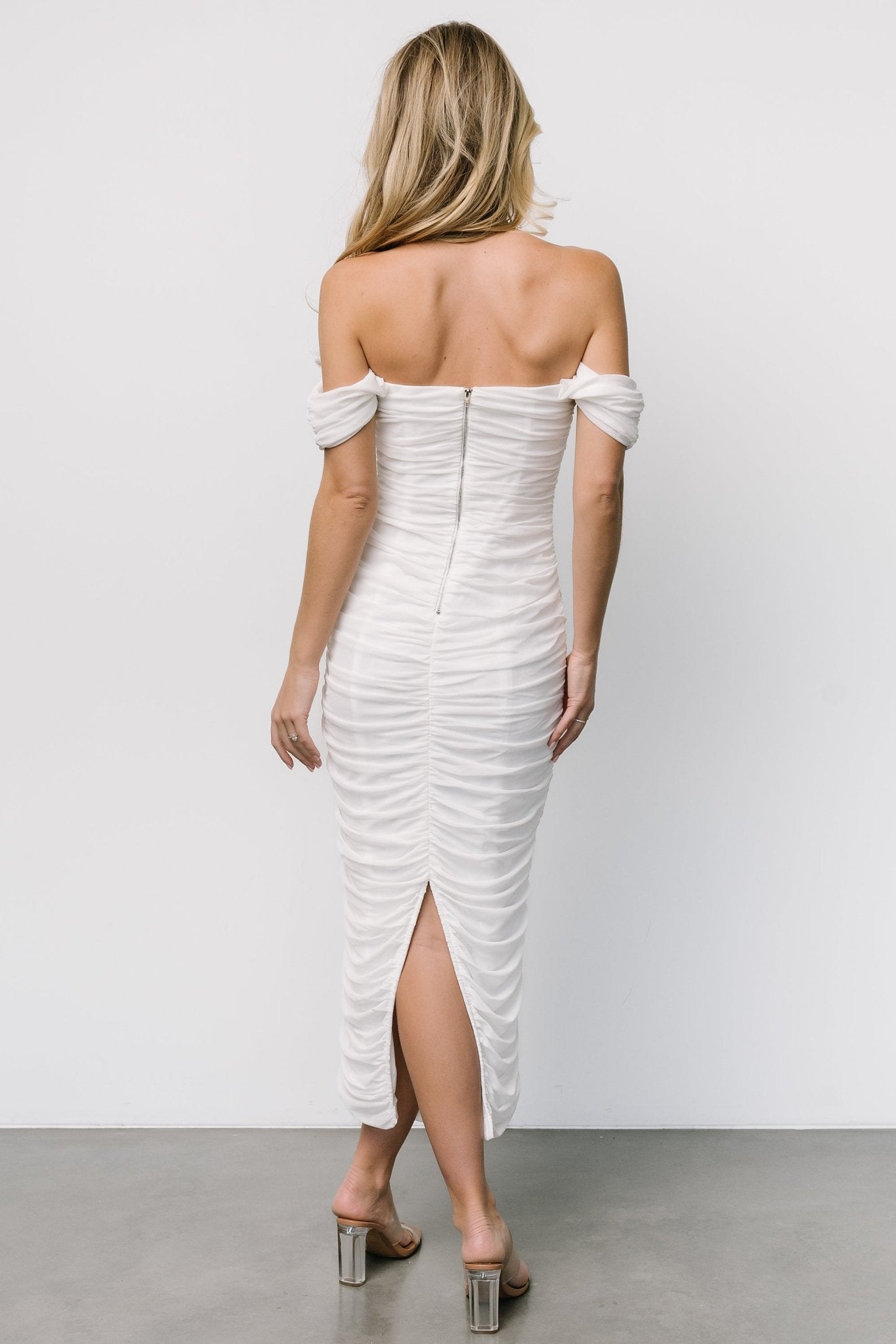 Alessandra Mesh Midi Dress | Off White 100% Original Cheap Pice