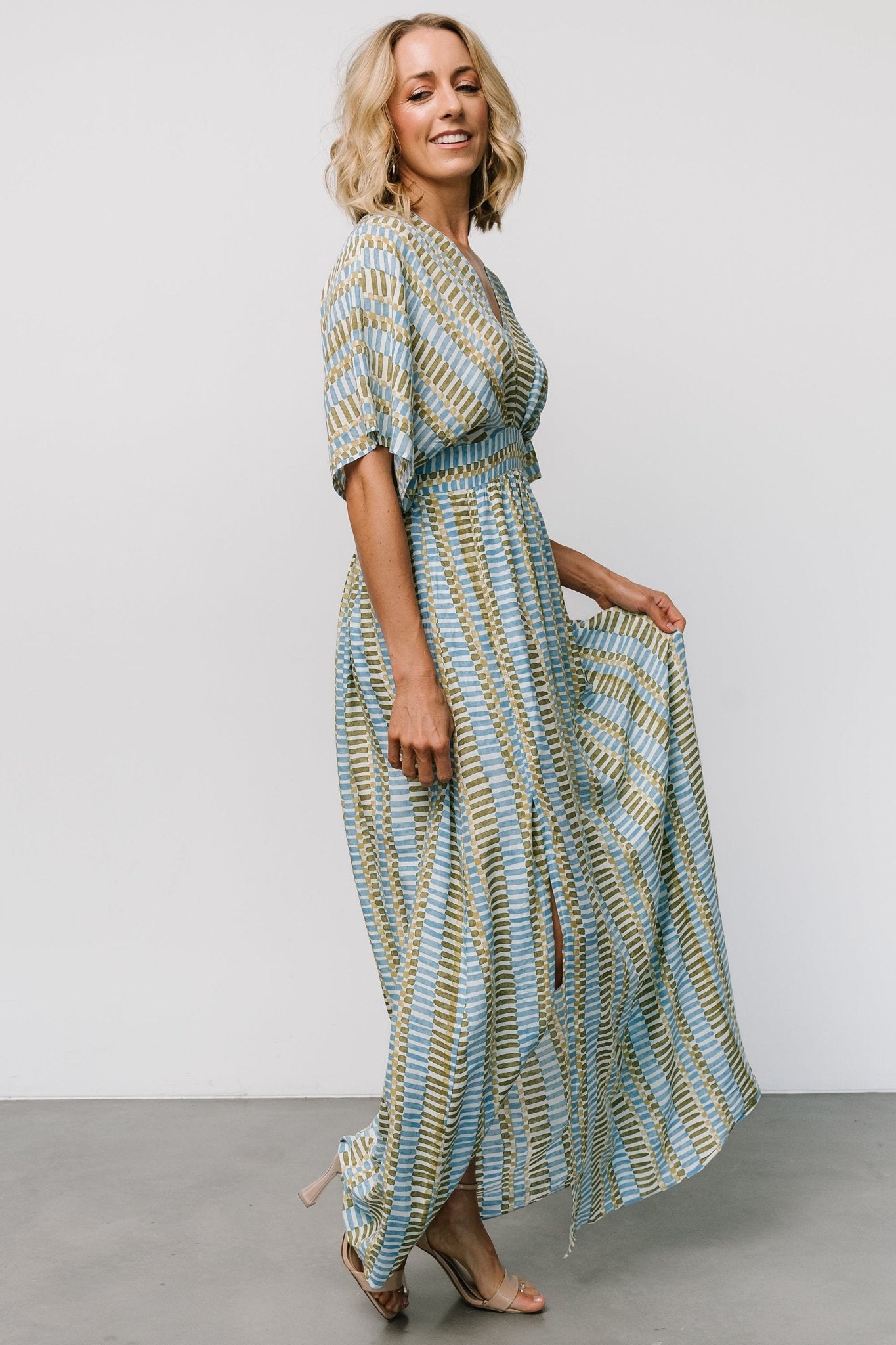 Mylis Kimono Dress | Blue + Green Print Buy Cheap Outlet Locations