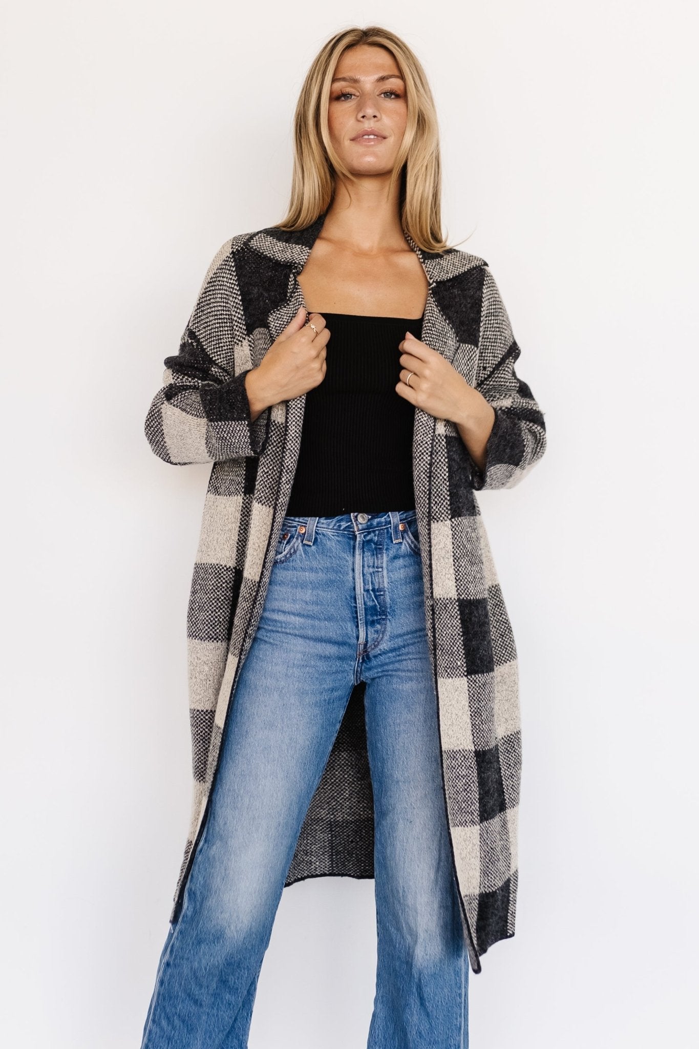 Toronto Cardigan | Black + Taupe Discount Hot Sale