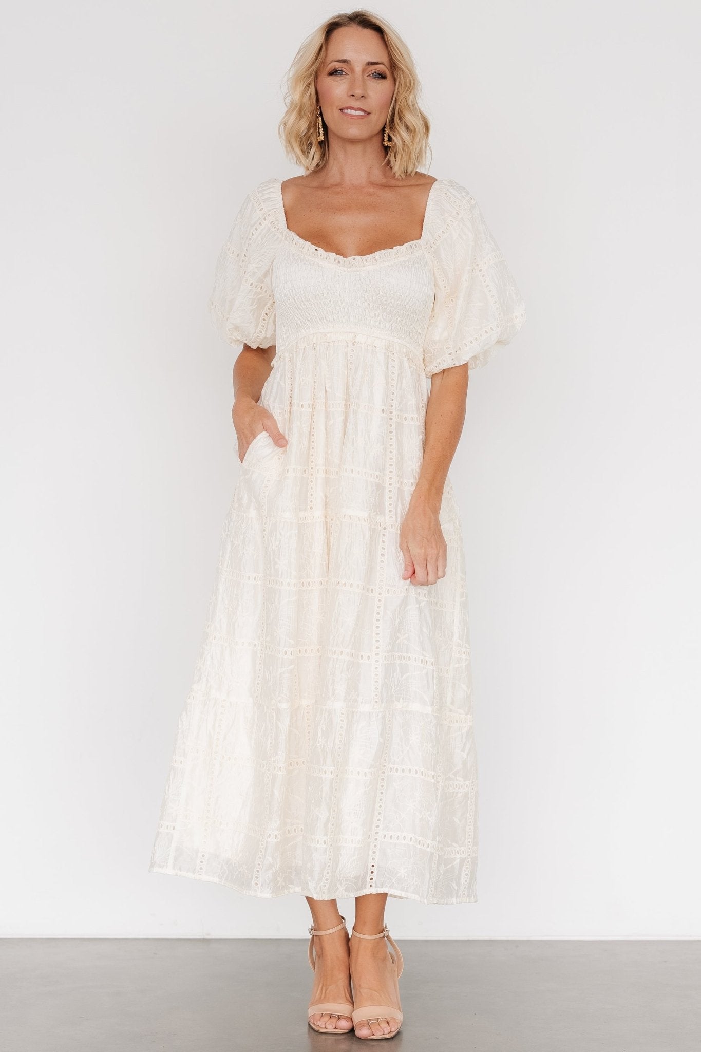 Colin Eyelet Dress | Cream Great Deals Cheap Pice