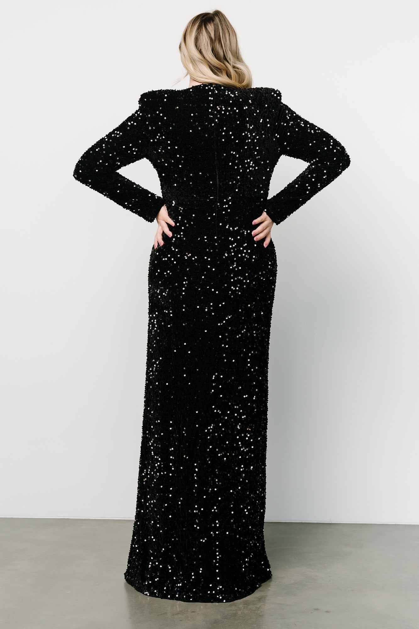 Madonna Sequin Maxi Dress | Black Discount Pices