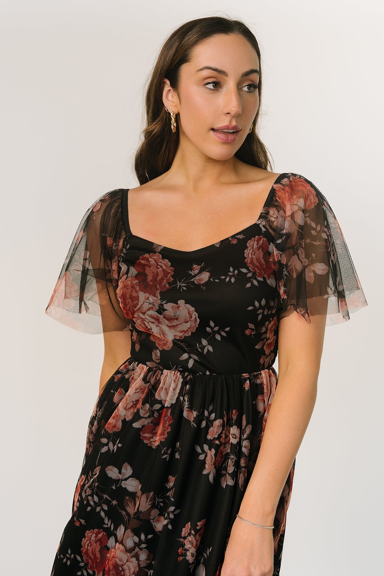 Gwyneth Tulle Midi Dress | Black Multi Clearance For Cheap