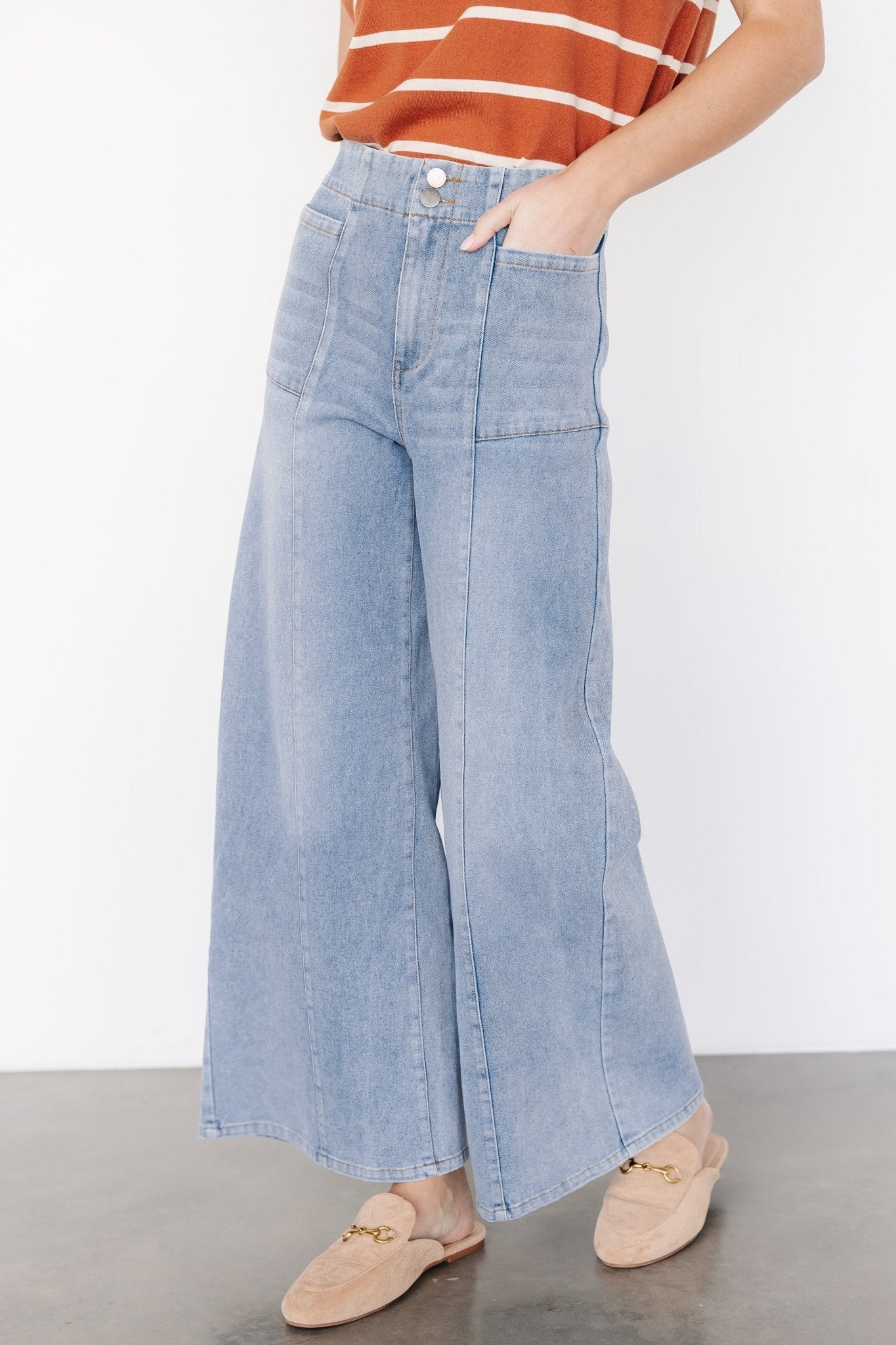 Emmi Mid Rise Wide Leg Jeans | Medium Wash Discount Many Kinds Of