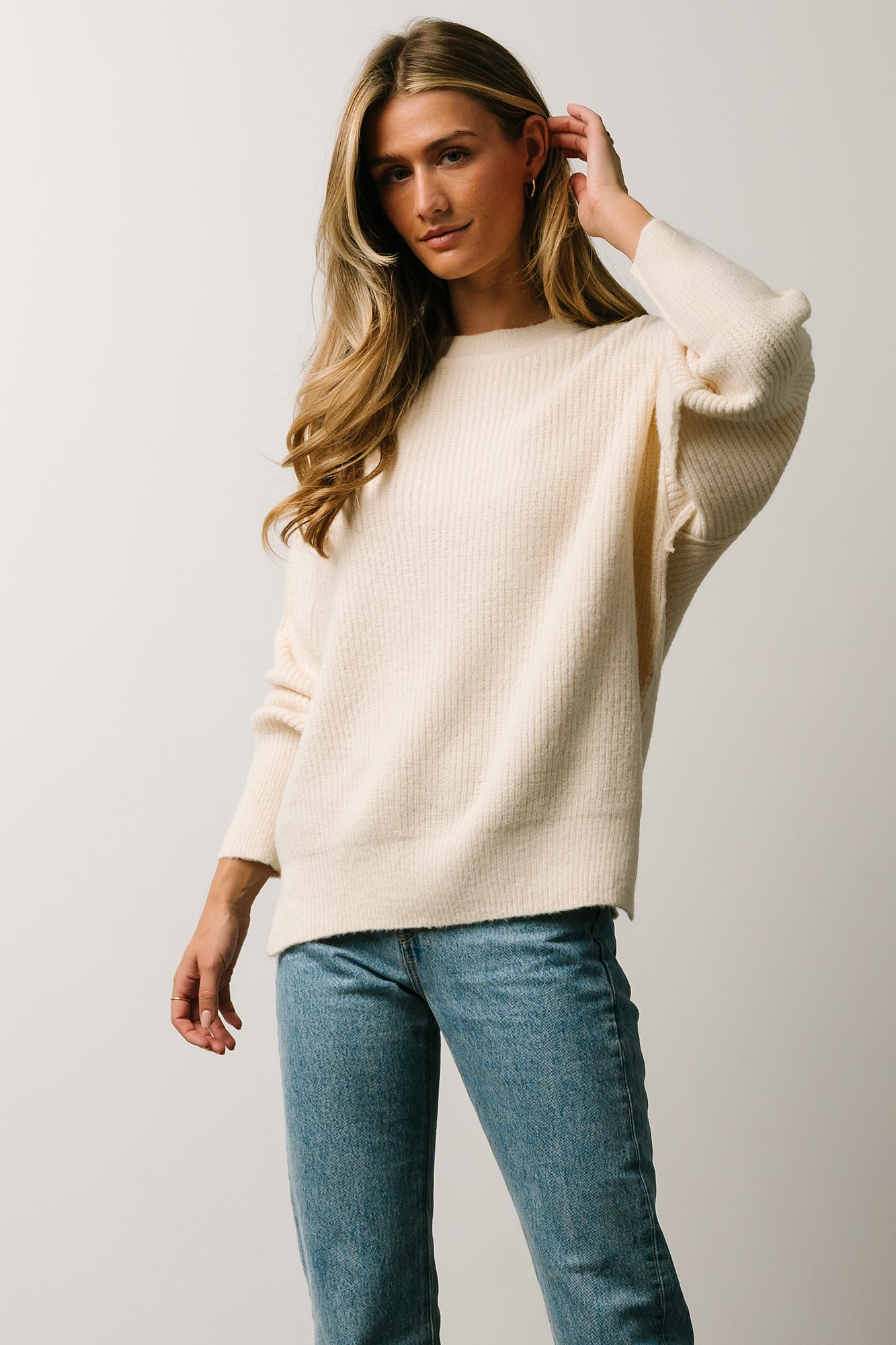 Jacey Knit Sweater | Ivory Discount Low Cost