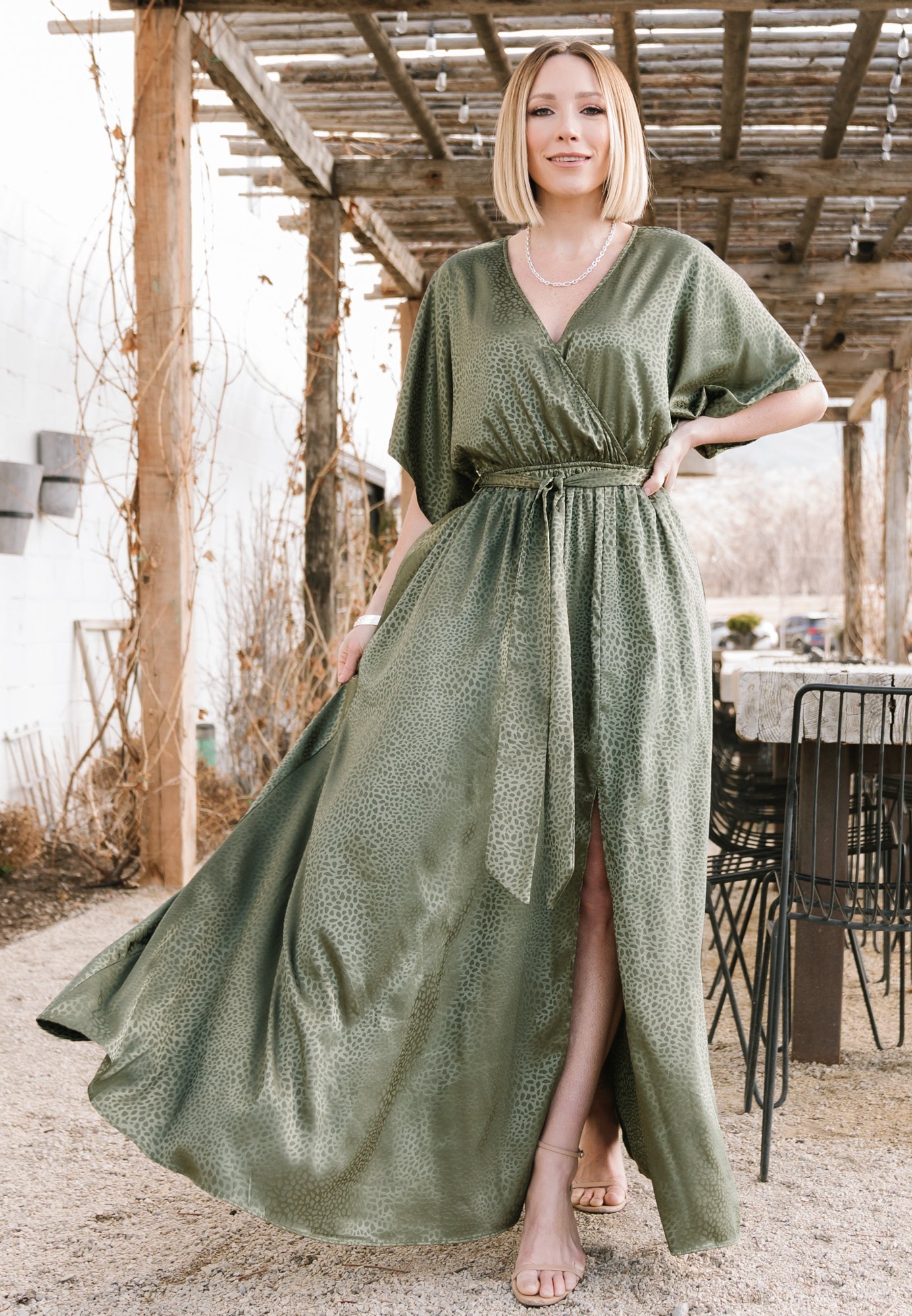 Savannah Print Kimono Maxi | Olive Visit