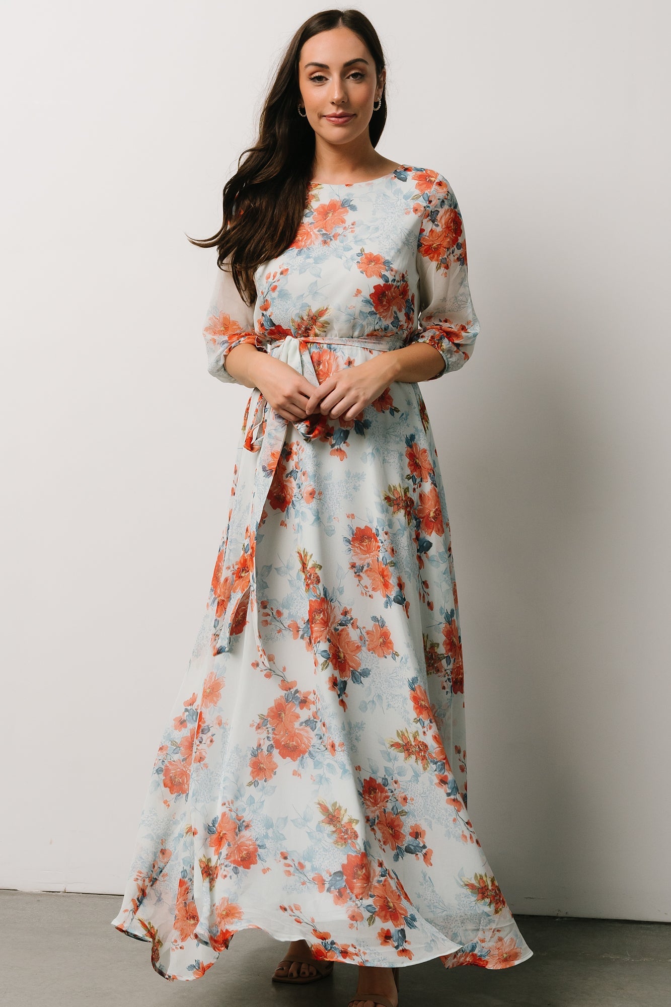 Rebecca Maxi Dress | Blue + Coral Blossom Buy Cheap Pay With Visa