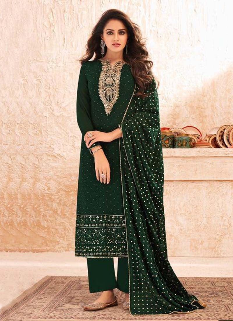 Green Color Georgette Fabric Stone Work Salwar Kameez Visit New Online