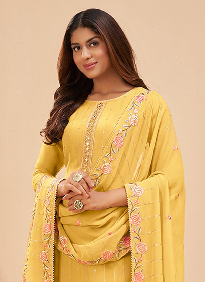 Yellow Pant Style Salwar Kameez Visit New Cheap Pice