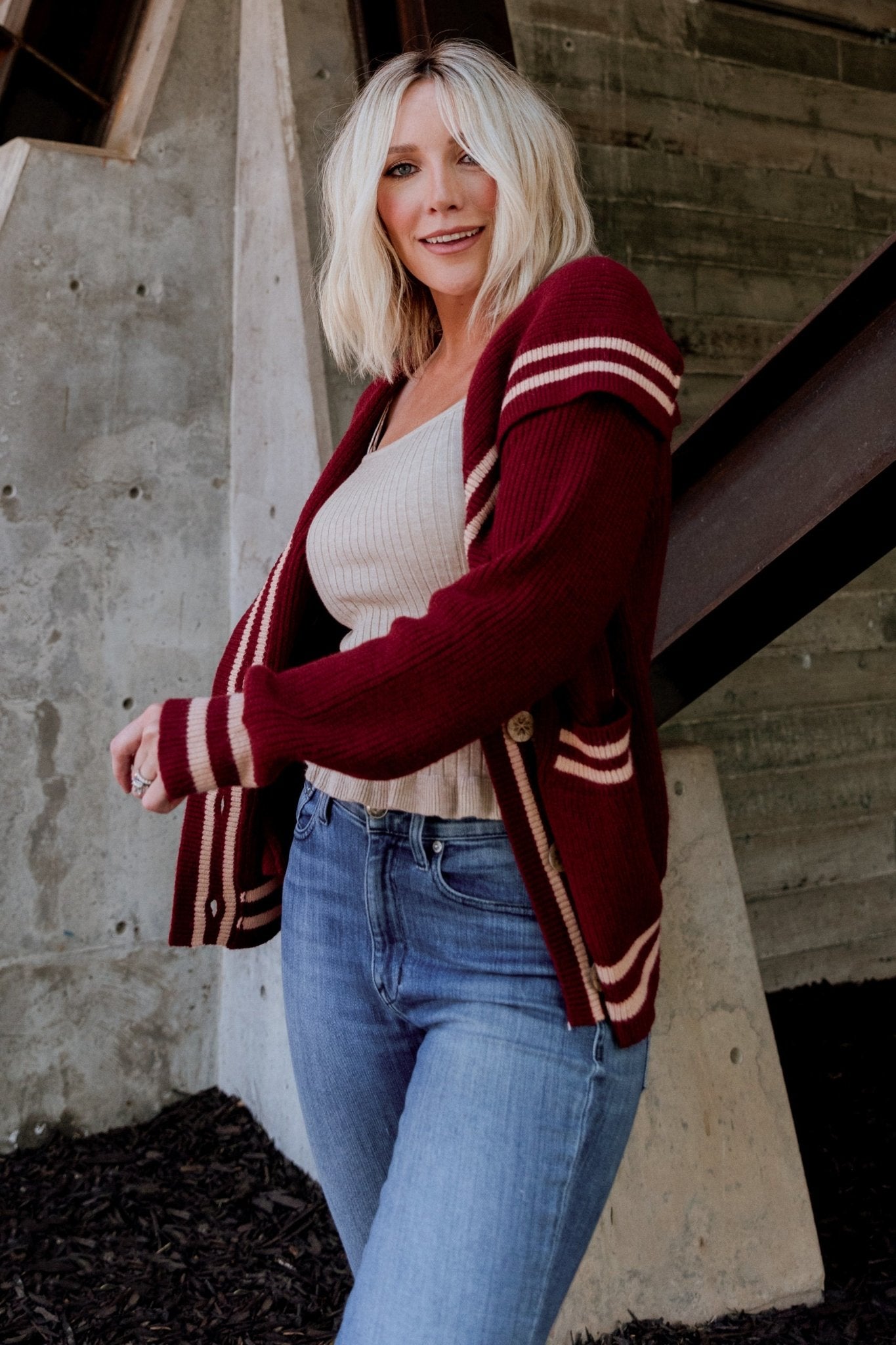 Corbett Knit Cardigan | Burgundy Buy Cheap Clearance Store